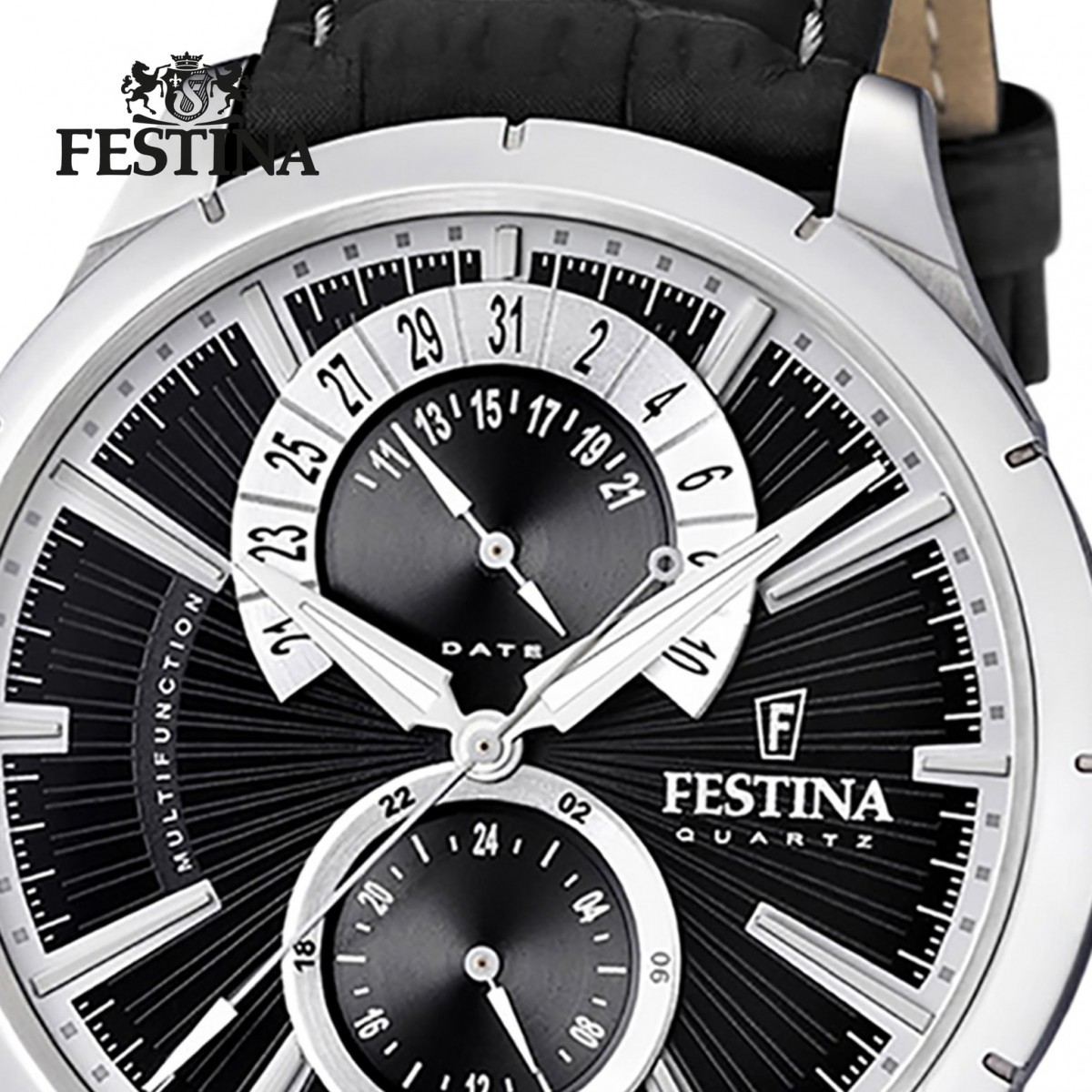 FESTINA Herrenuhr Klassik Uhr schwarz Klassik Multifunktionsuhr UF16573/3 Quarz