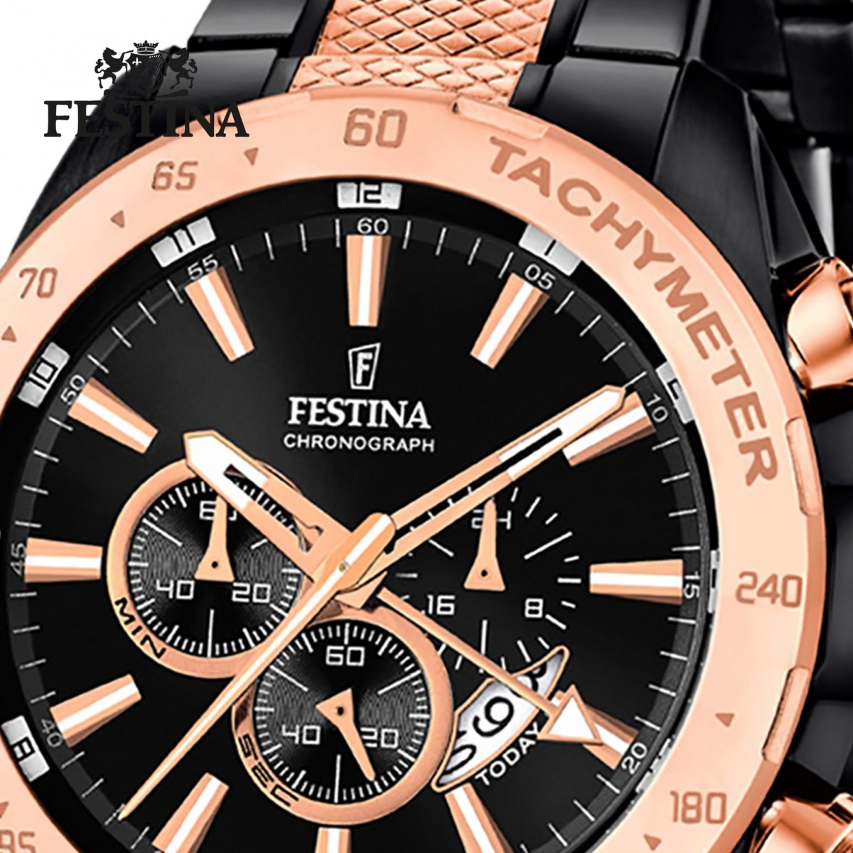 Festina Special Herren-Uhr Edition UF16888/1 schwarz rosegold Chronograph