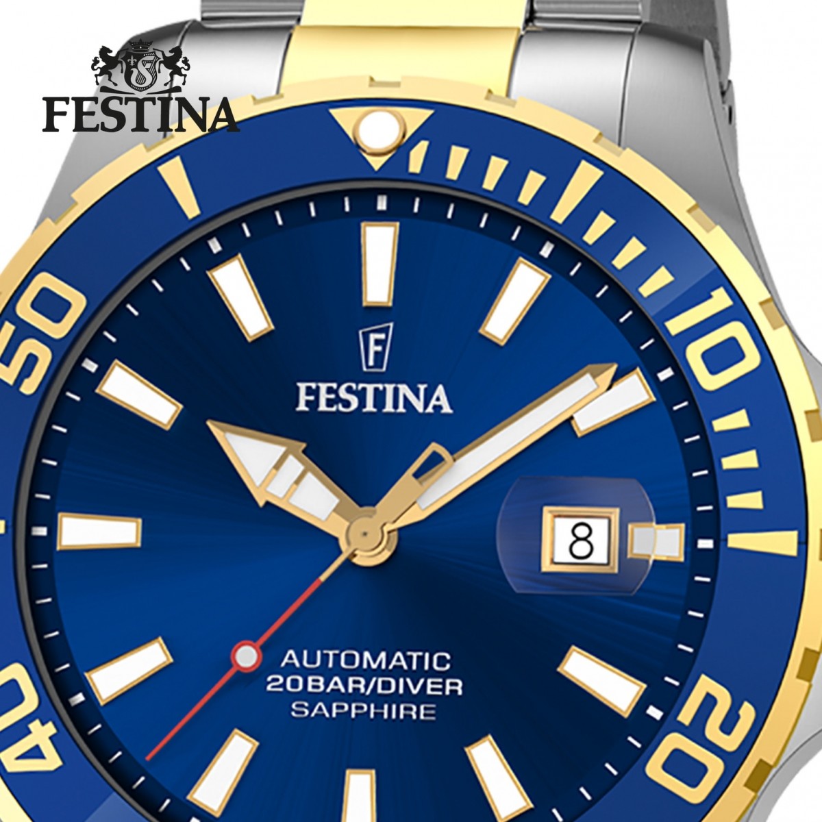Festina Herrenuhr Edelstahl Automatik Armbanduhr gold UF20532/1 F20532/1 silber