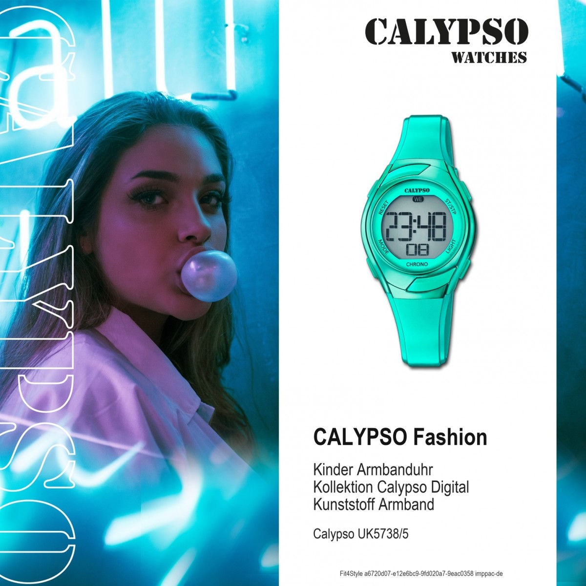 Calypso Crush grün UK5738/5 Digital Kinder PU Armbanduhr Quarz-Uhr K5738/5