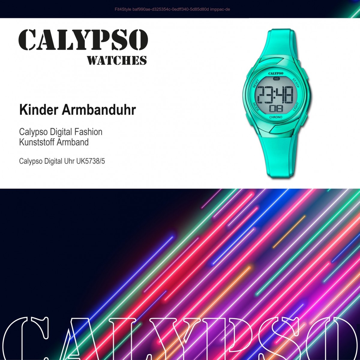 Calypso Kinder Digital grün Crush UK5738/5 Quarz-Uhr PU Armbanduhr K5738/5