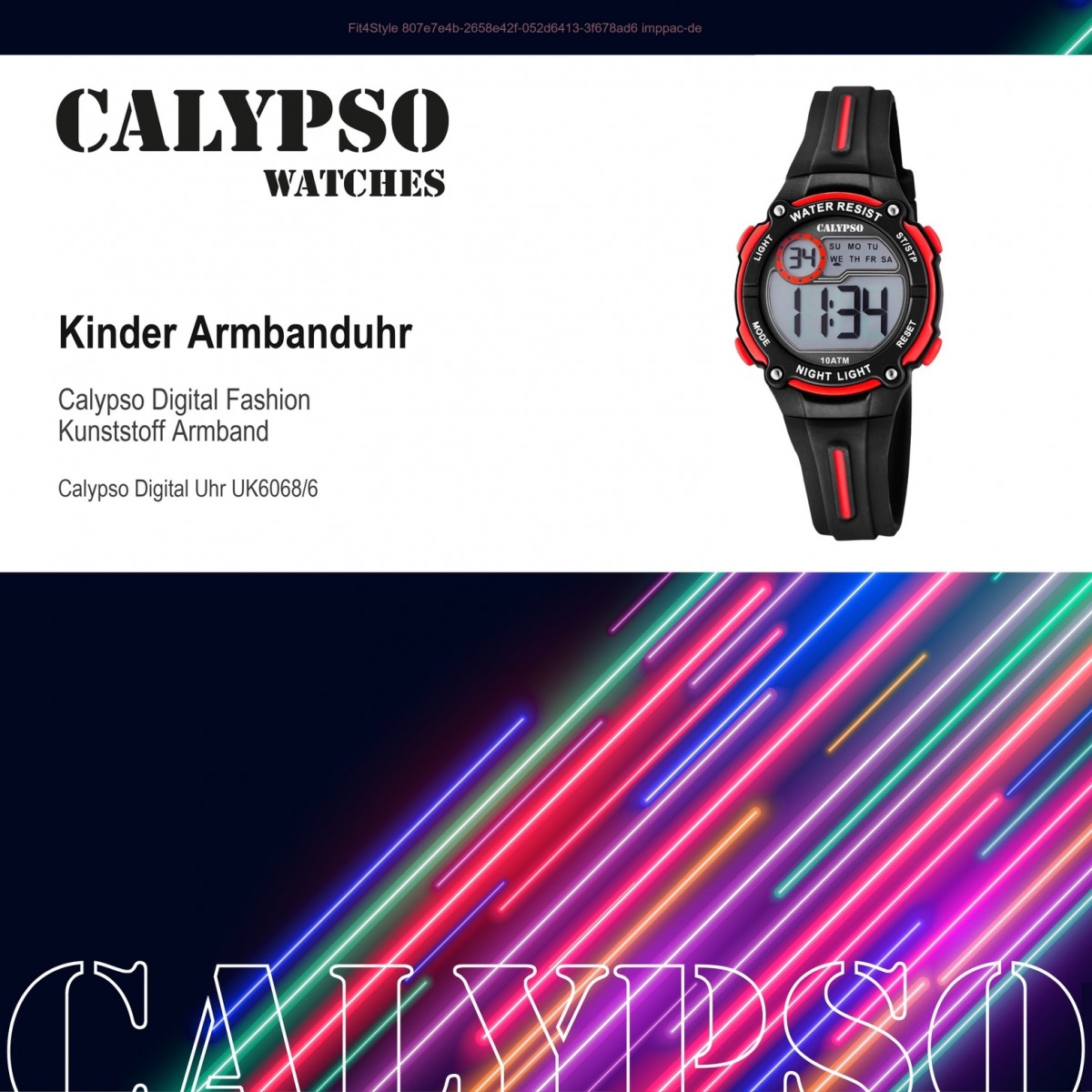 Calypso Kinder Armbanduhr Digital UK6068/6 Crush Quarz K6068/6 schwarz PU