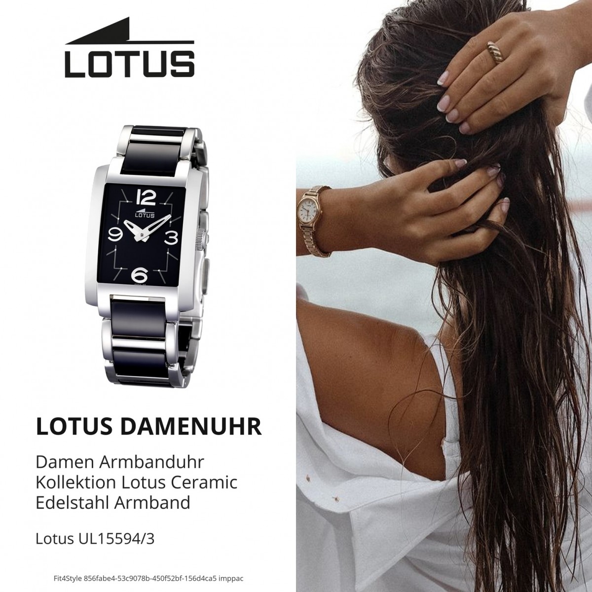 LOTUS Damenuhr schwarz Quarzuhr Ceramic Kollektion Uhren UL15594/3