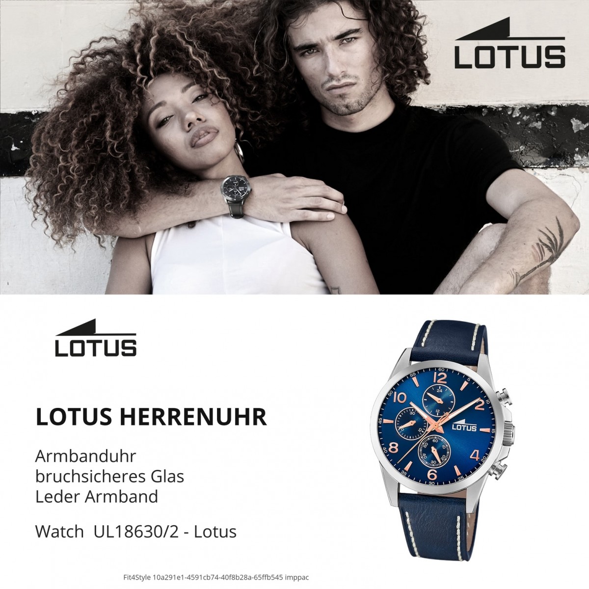 blau UL18630/2 Herrenuhr Lotus Khrono Leder Armbanduhr