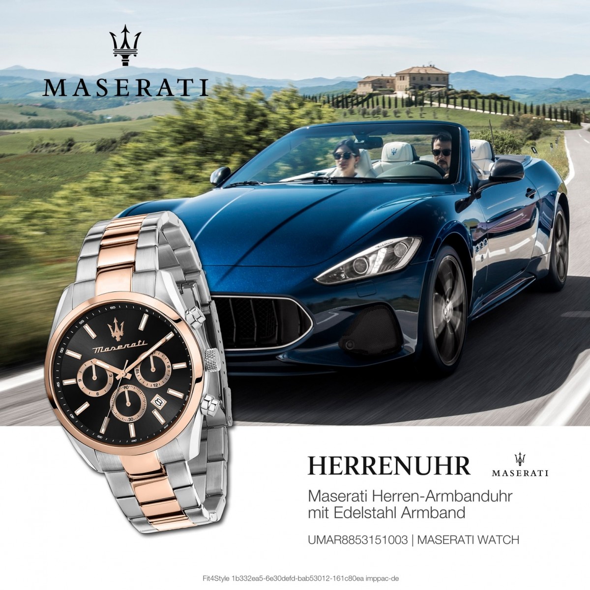 Attrazione Herrenuhr UMAR8853151003 rosegold Maserati Multi Edelstahl
