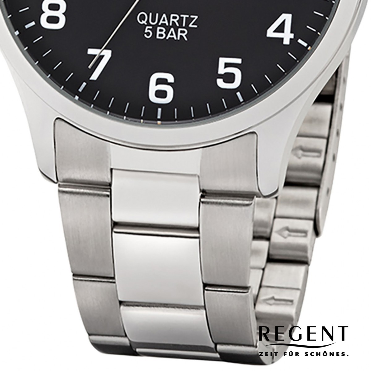 silber Herren-Armbanduhr Quarz-Uhr Edelstahl-Armband UR1153402 Regent 32-1153402