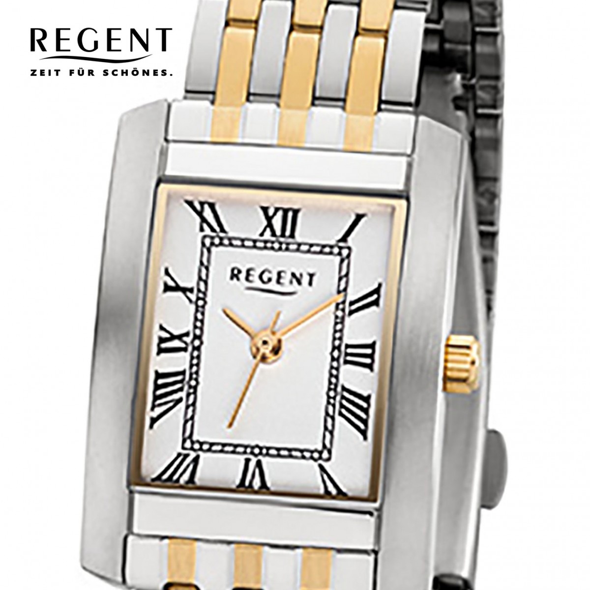 silber 32-F-1052 gold Regent Edelstahl-Armband Quarz-Uhr URF105 URF1052 Damen-Armbanduhr
