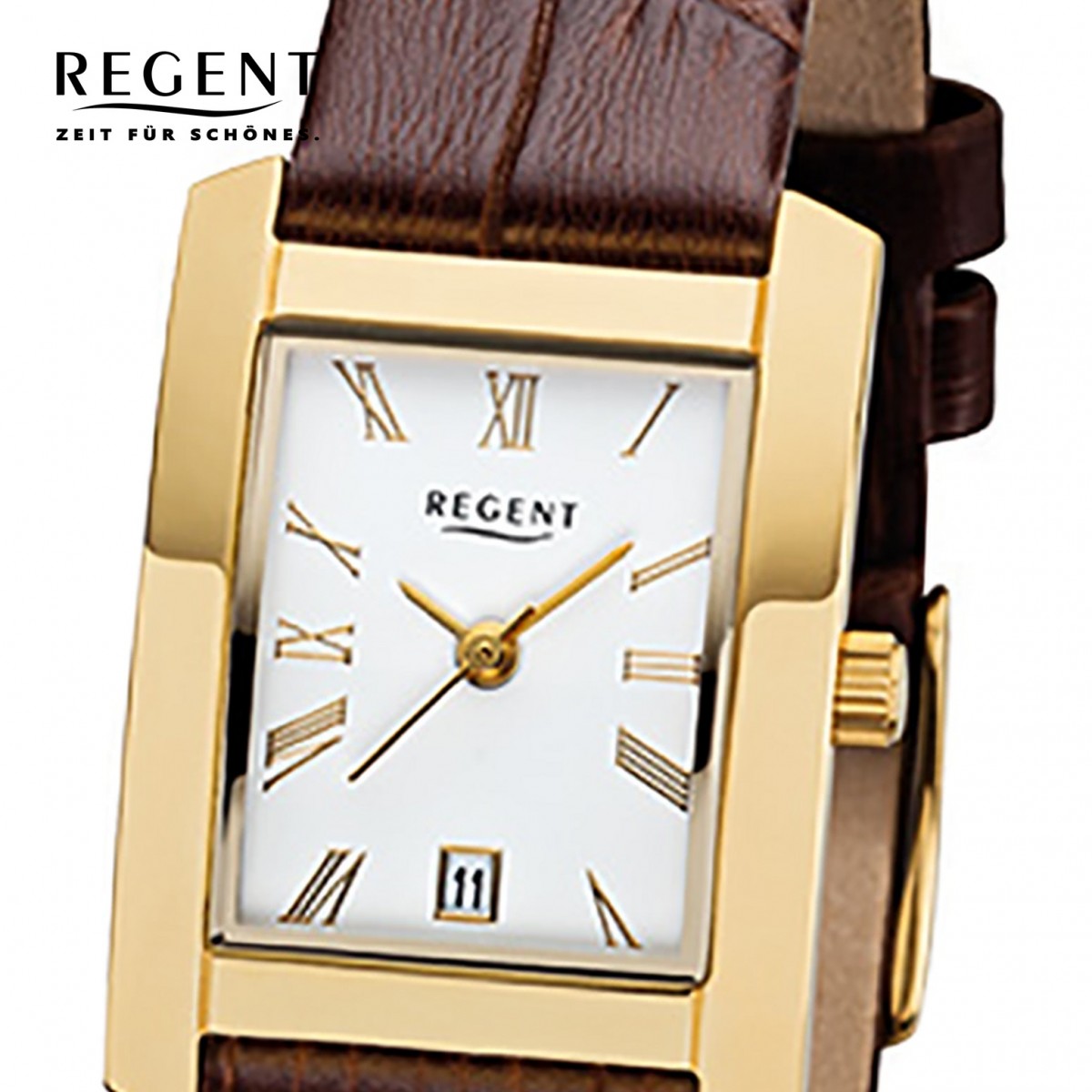 braun Damen-Armbanduhr Leder-Armband URF1069 Regent 32-F-1069 Quarz-Uhr