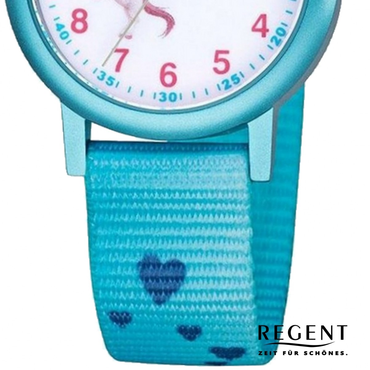 Quarz-Uhr F-1208 Regent Armbanduhr blau Textil Kinder URF1208 Analog
