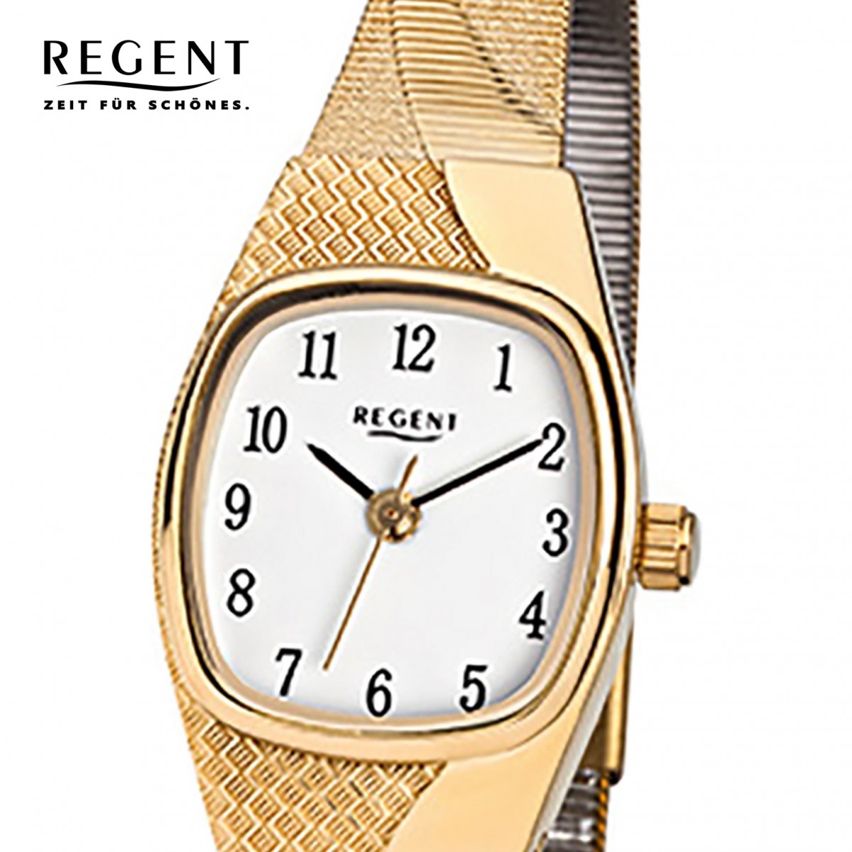 Regent Damen-Uhr - Metallarmband - Quarzwerk - Edelstahl gold URF624