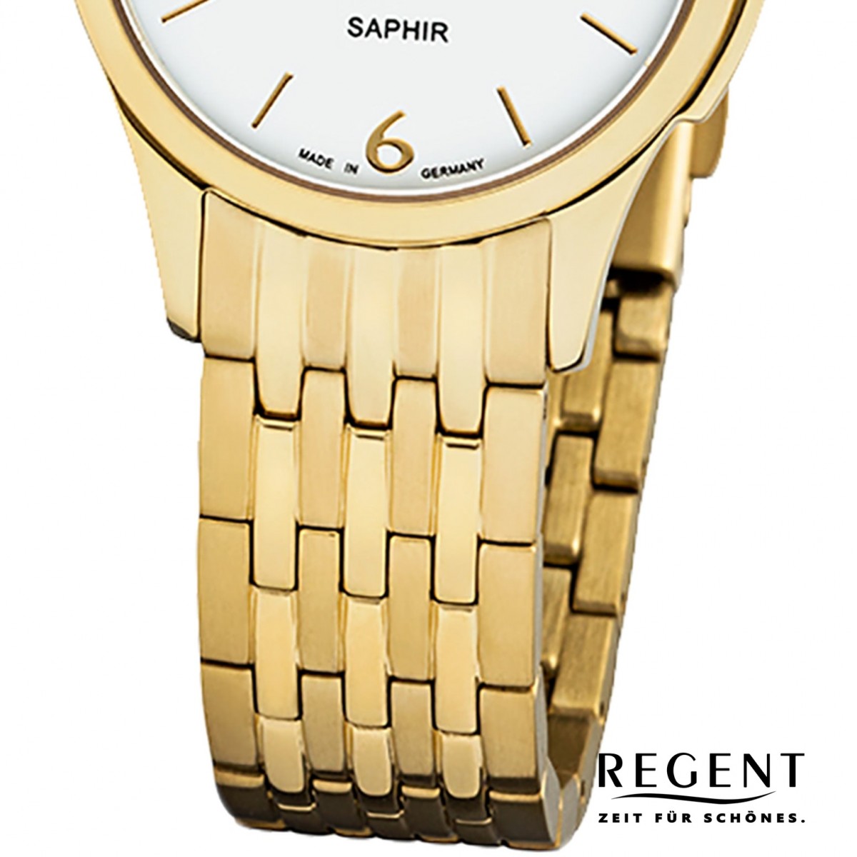 Regent Damen Armbanduhr Analog Metall Quarz-Uhr URGM1619 gold GM-1619