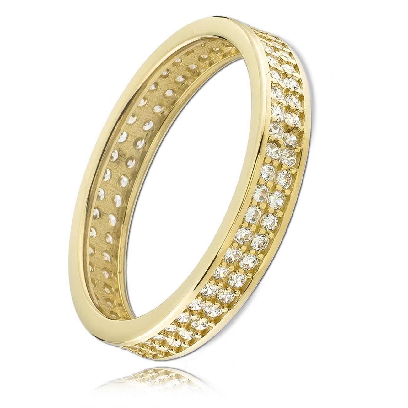 Balia Damen Ring Zirkonia zweireihig Gelbgold Gr.54 BGR021G54