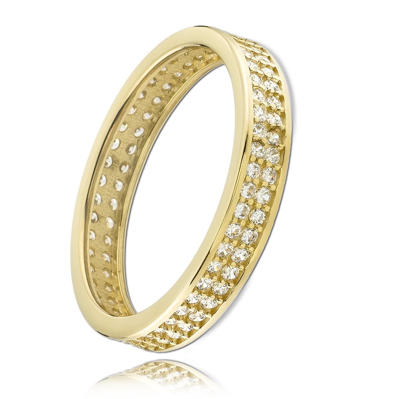 Balia Damen Ring Zirkonia zweireihig Gelbgold Gr.56 BGR021G56