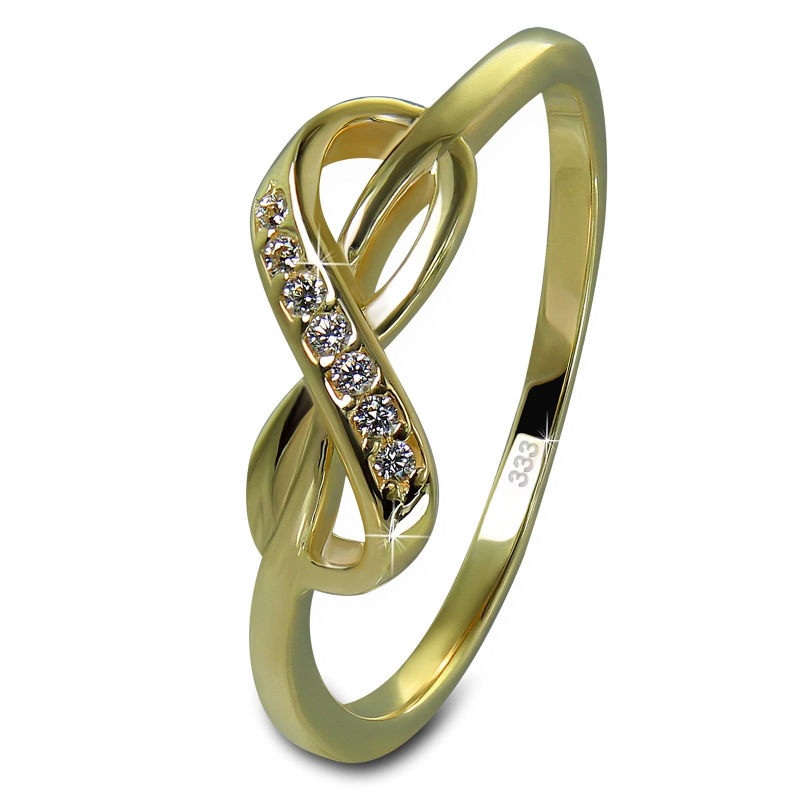 GoldDream Gold Ring Infinity Gr.60 Zirkonia weiß 333er Gelbgold GDR541Y60