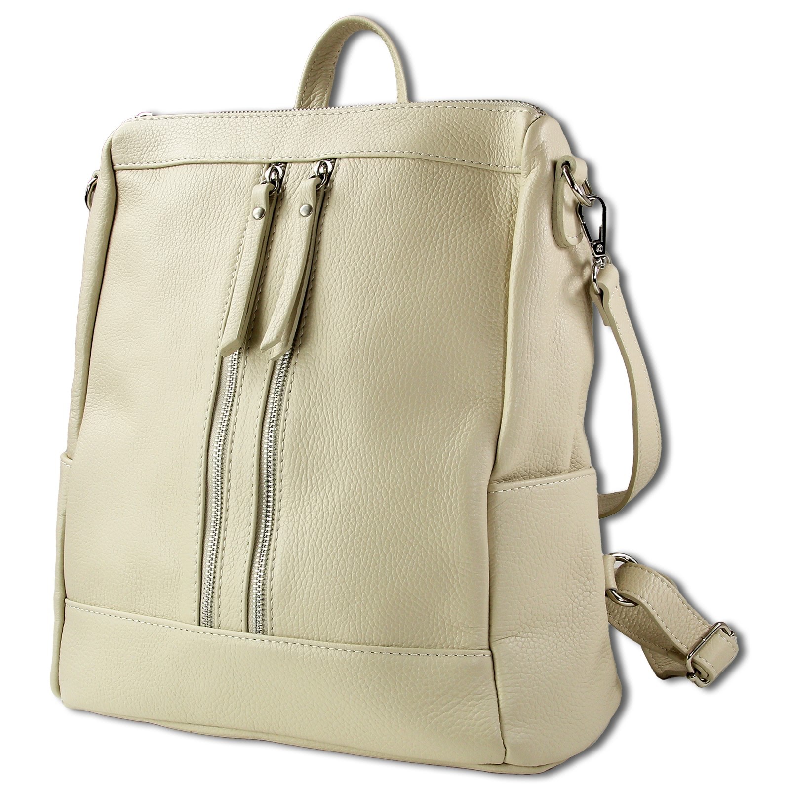 Toscanto Damen Cityrucksack Leder Rucksack beige ORT100RI