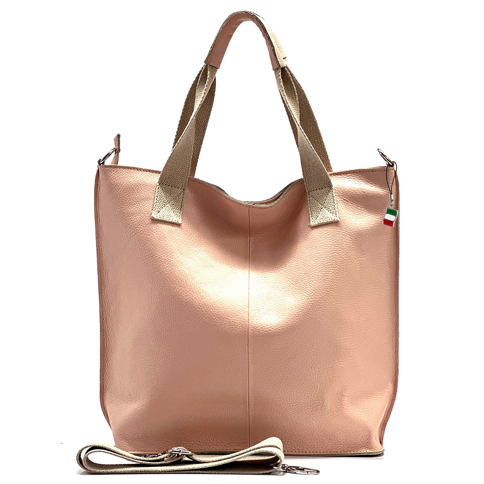 Florence Echtleder Umhängetasche Damen rosa Shopper Schultertasche OTF161A