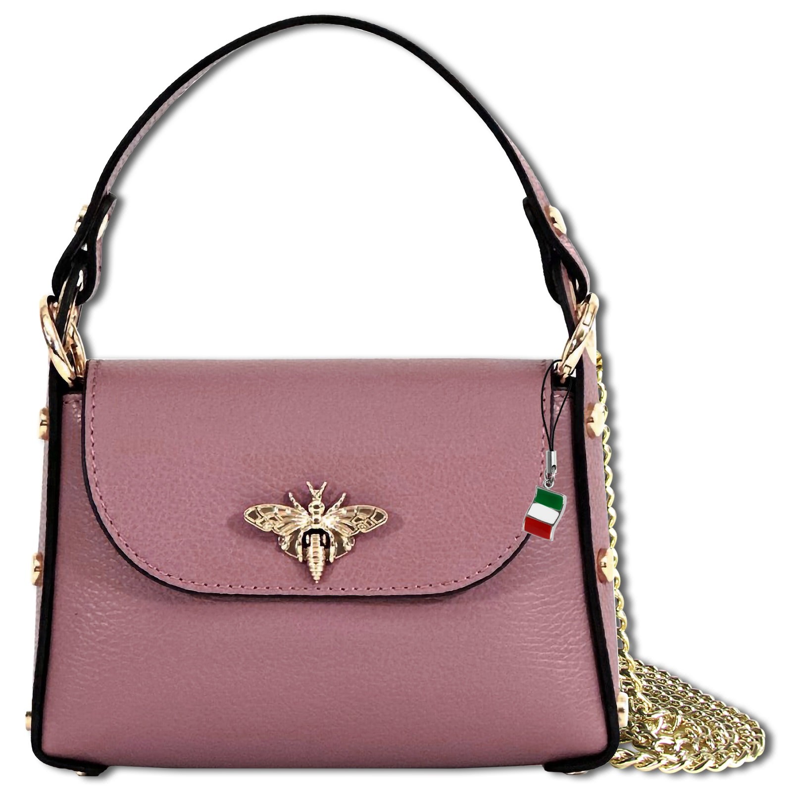 Florence Umhängetasche Biene Damen Handtasche Echtleder rosa antik OTF817A