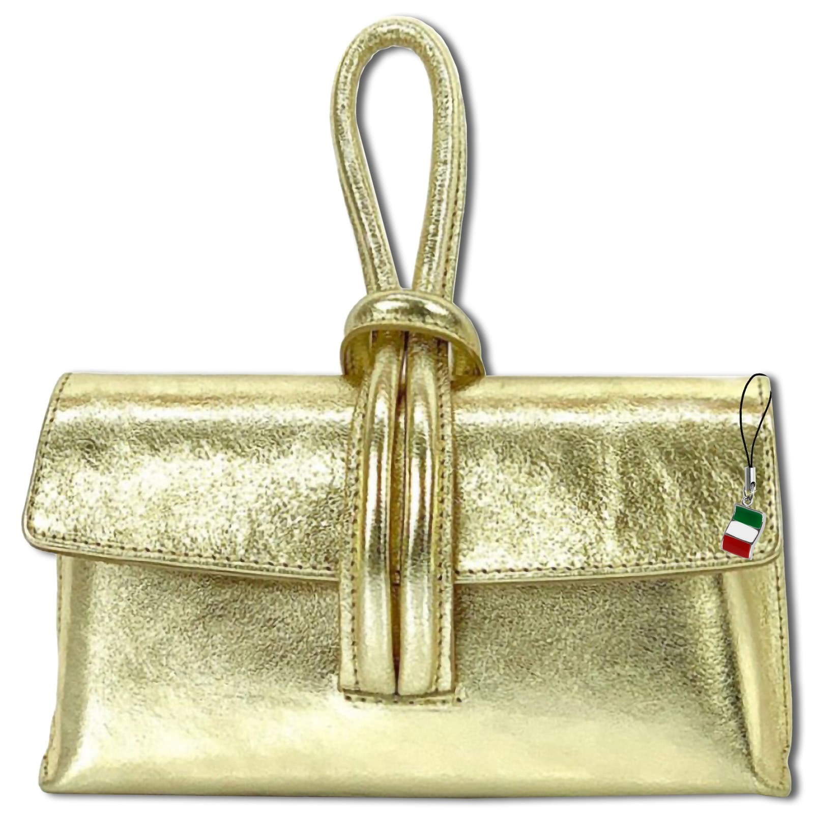 Florence Clutch Echtleder Tasche gold metallic Umhängetasche OTF834Z