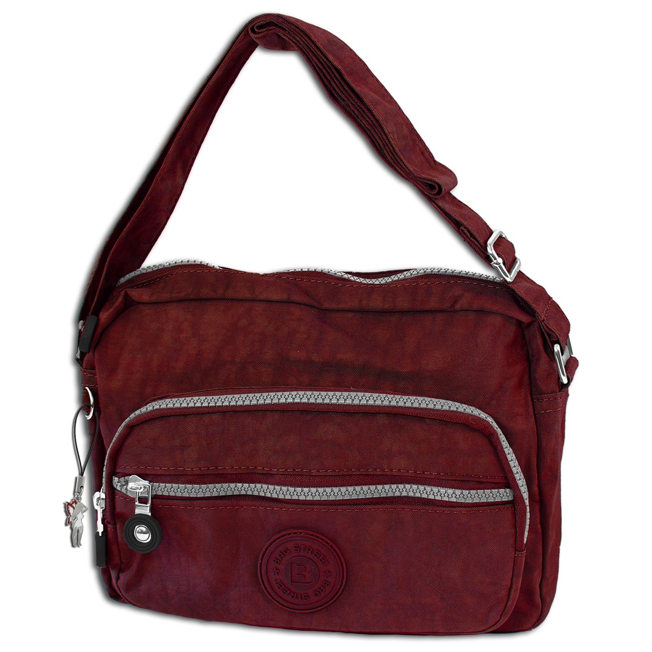 Bag Street leichte Umhängetasche Nylon rot Handtasche Schultertasche OTJ227R