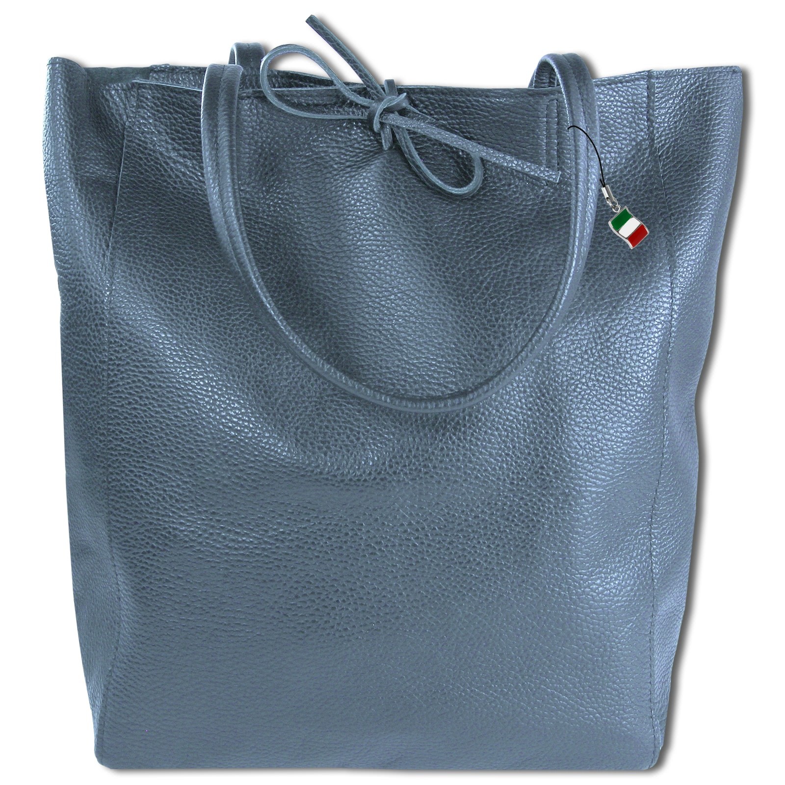 Florence ital. Shopper Echtleder Damen Schultertasche Business blau OTM107B