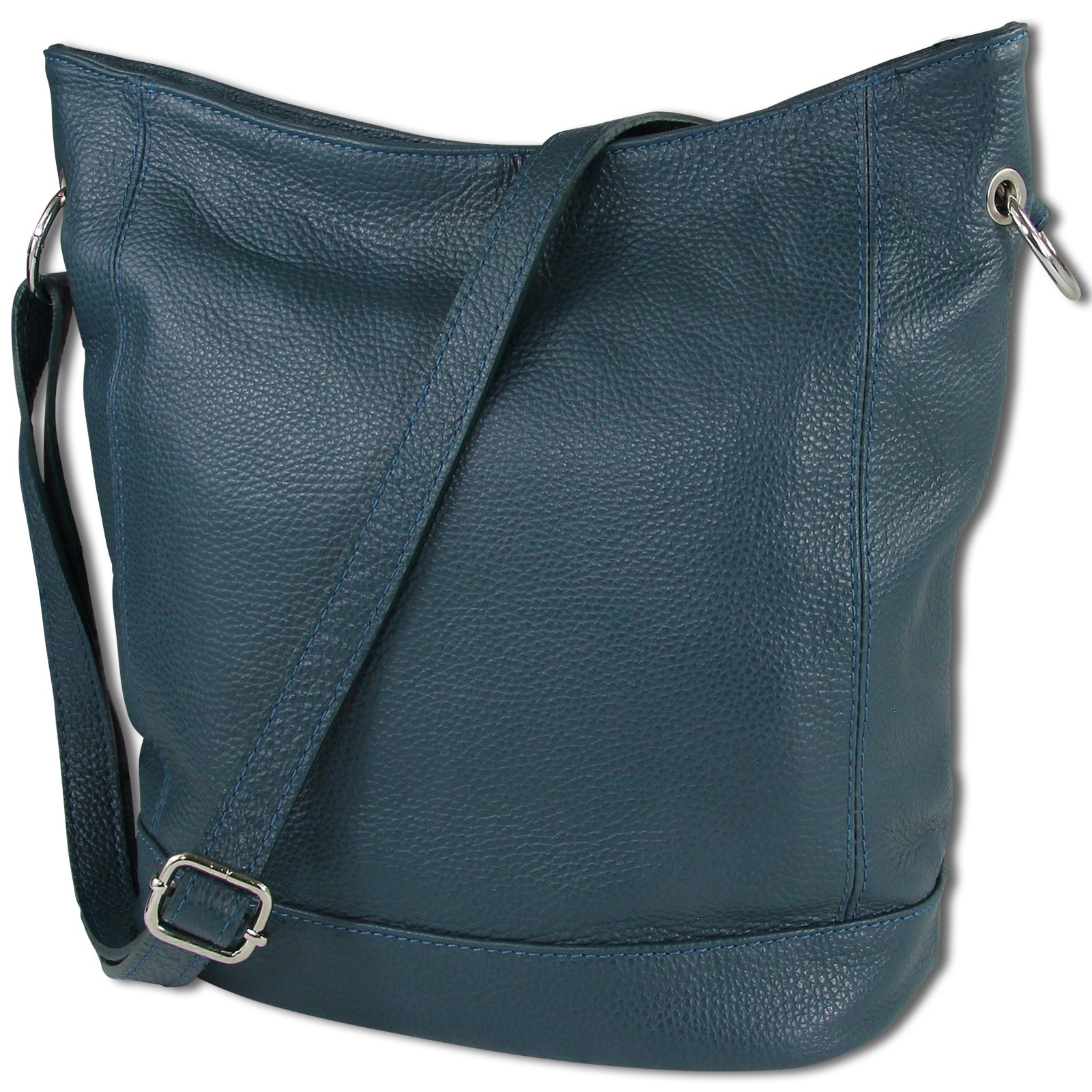 Toscanto Damen Schultertasche Shopper Leder Tasche türkis OTT159ST