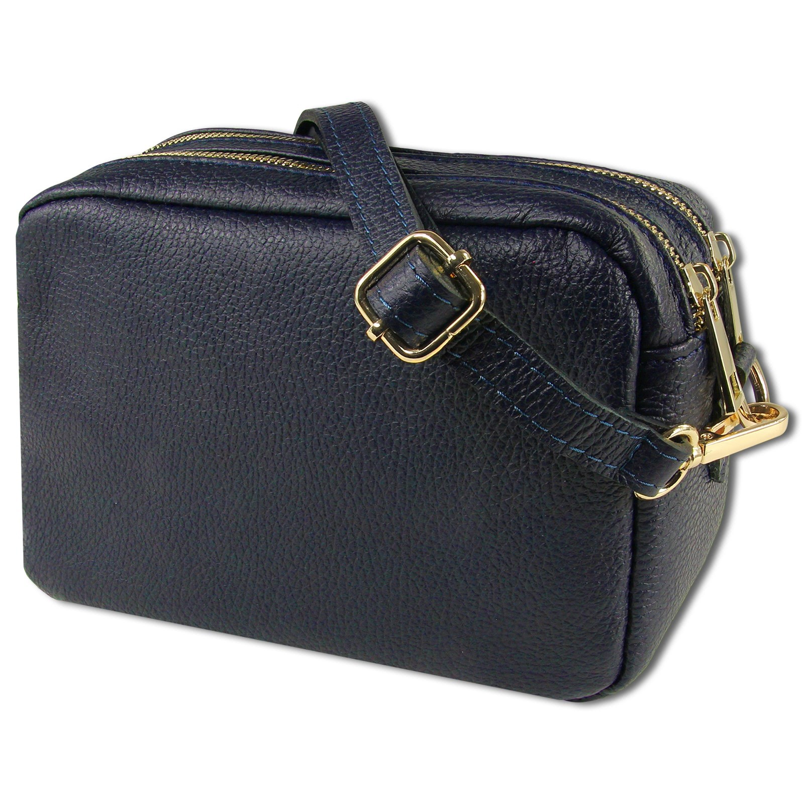 Toscanto Damen Umhängetasche Leder Tasche blau OTT809UB