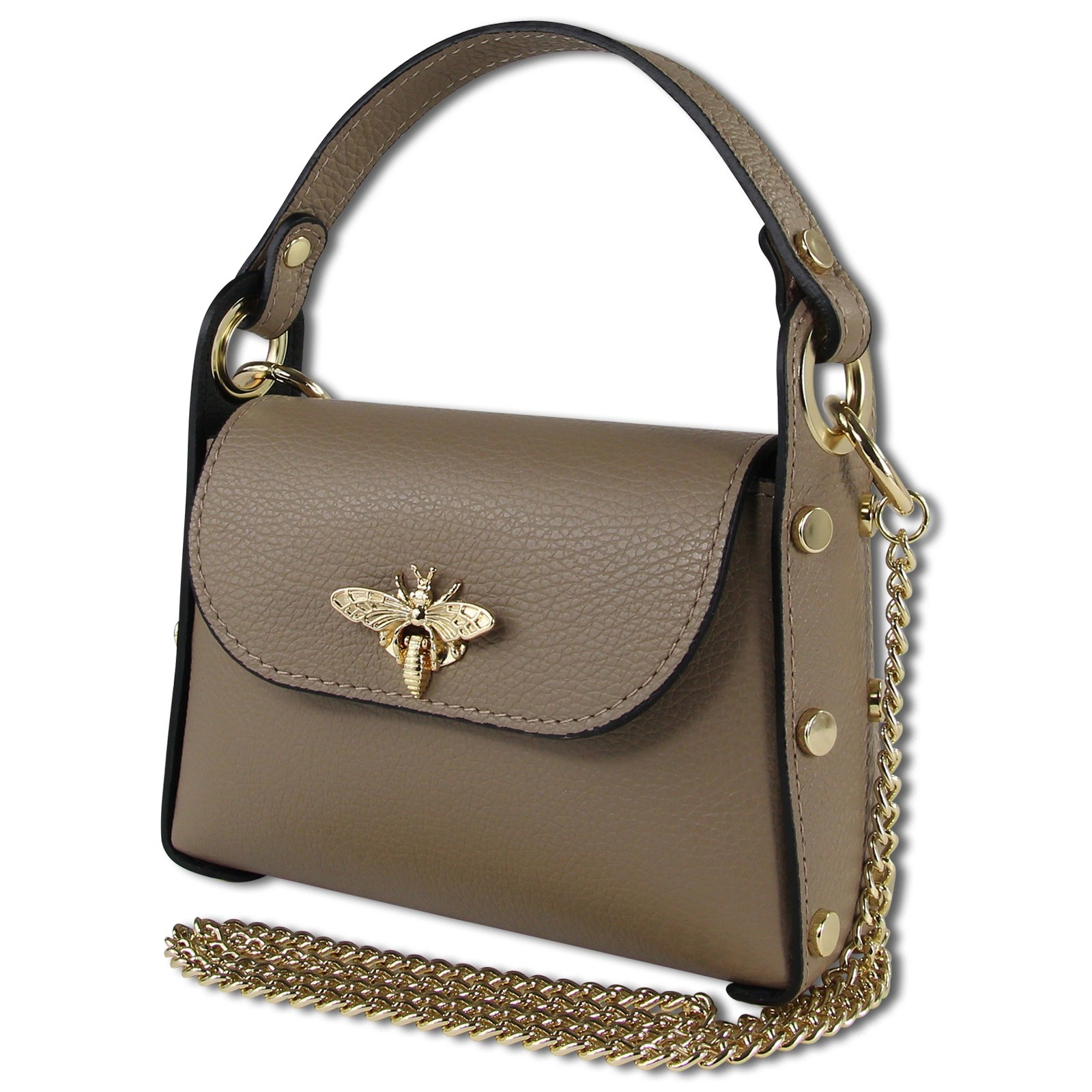 Toscanto Damen Umhängetasche Leder Tasche taupe beige OTT817UC