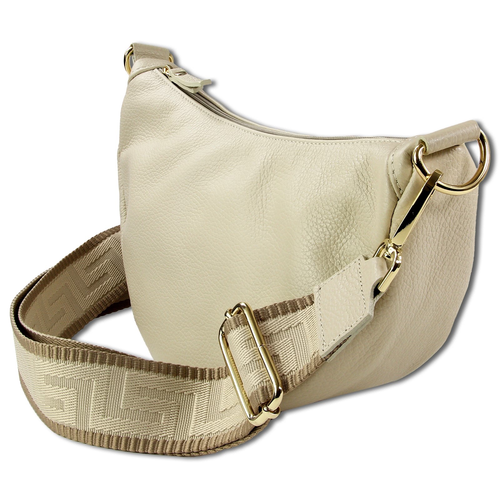 Toscanto Damen Jugend Umhängetasche Citytasche Leder Tasche beige OTT823BI