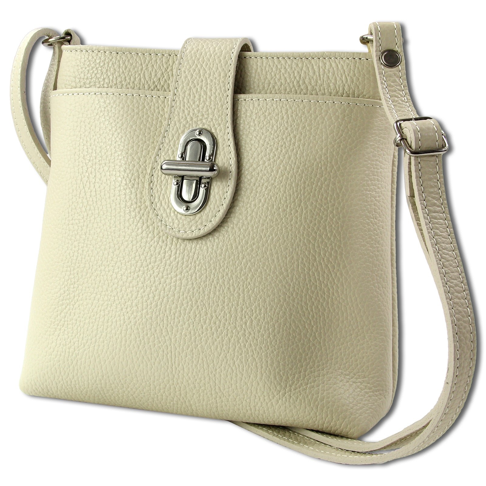 Toscanto Damen Umhängetasche Leder Tasche beige OTT828UI