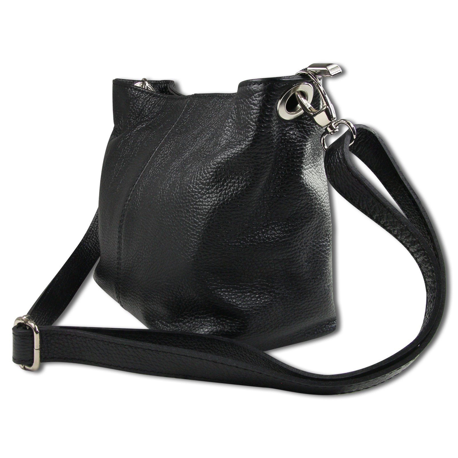 Toscanto Damen Schultertasche Umhängetasche Leder Tasche schwarz OTT829SS