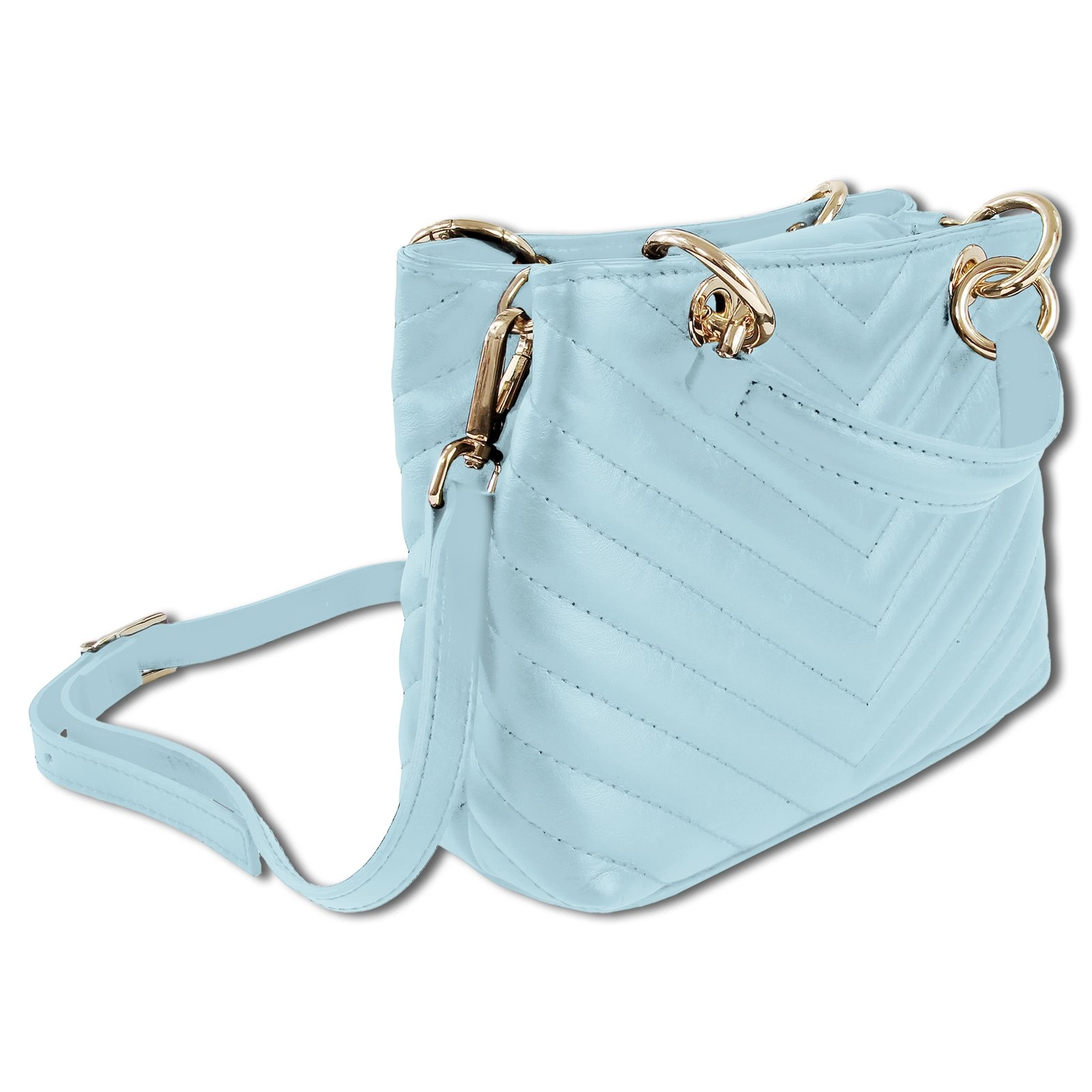 Toscanto Damen Umhängetasche Leder Tasche hellblau OTTM810UH