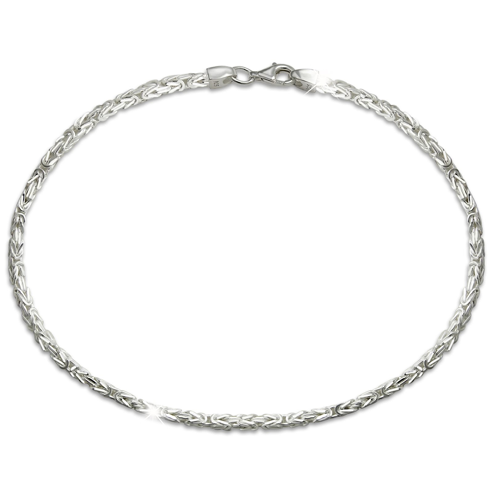 SilberDream Königsarmband 2mm 925 Sterling Silber Armband Unisex 19cm SDAK0029J