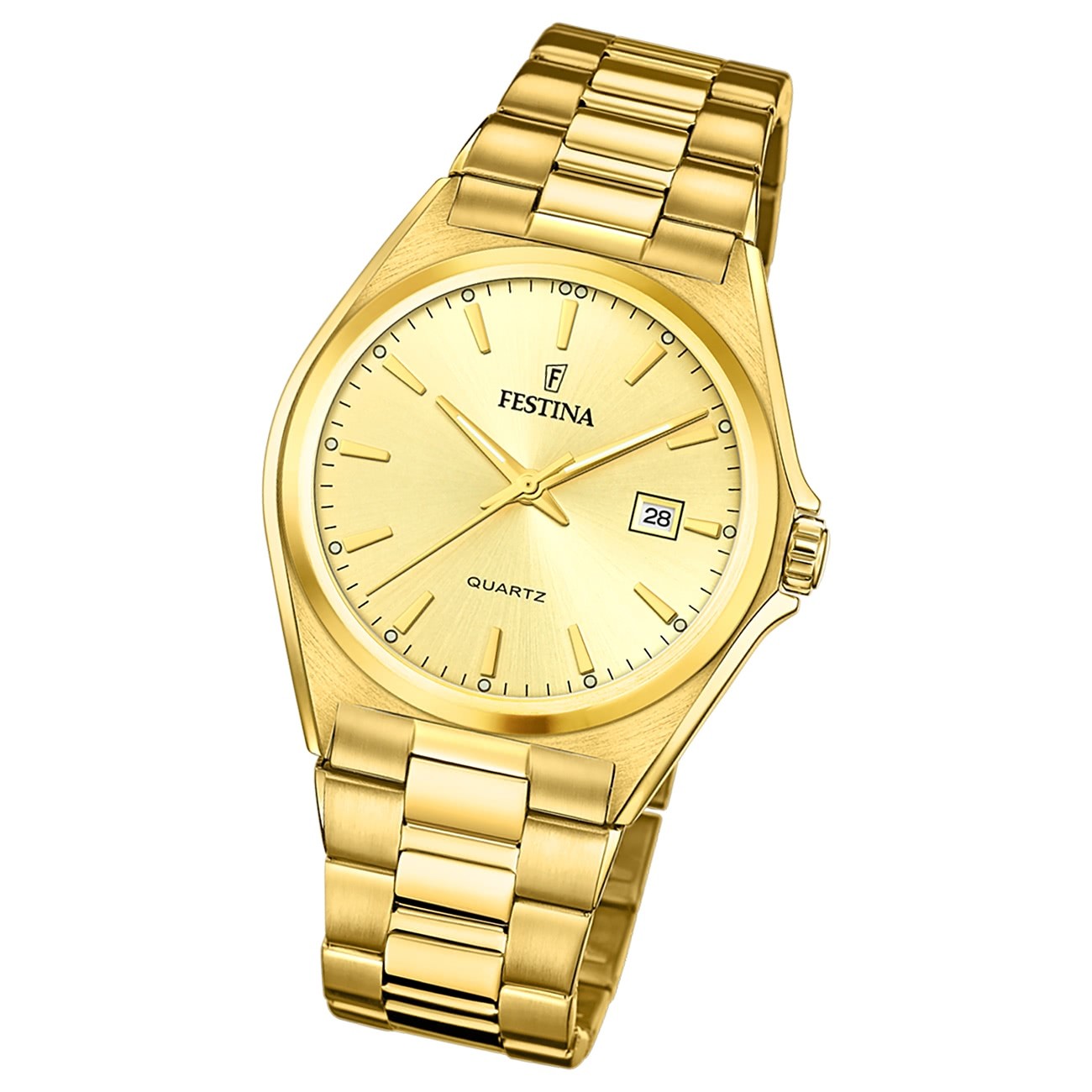 Festina Herrenuhr Klassik F20555/3 Armbanduhr Edelstahl gold UF20555/3