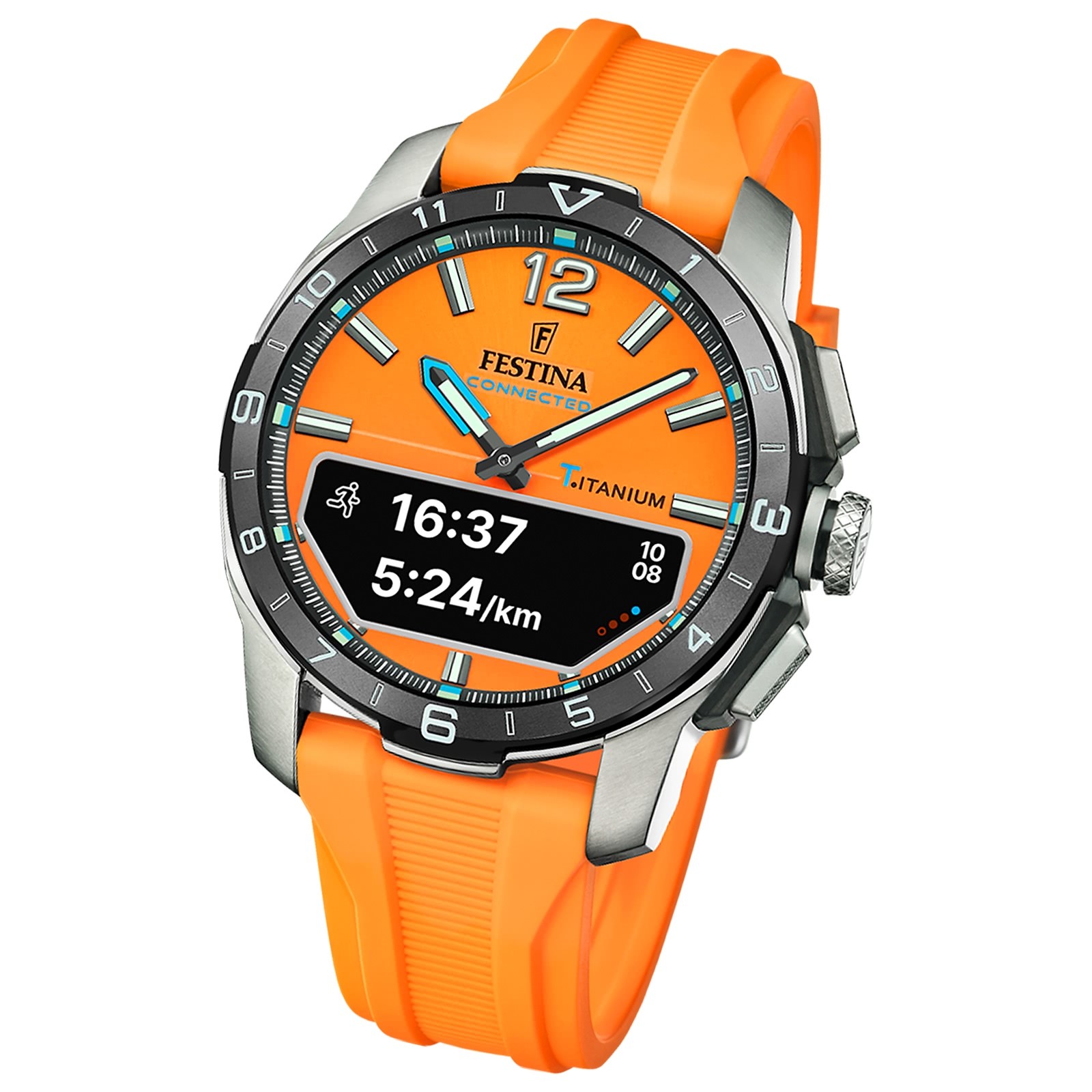 Festina Herrenuhr Silikon orange Festina Connected Armbanduhr UF23000/7