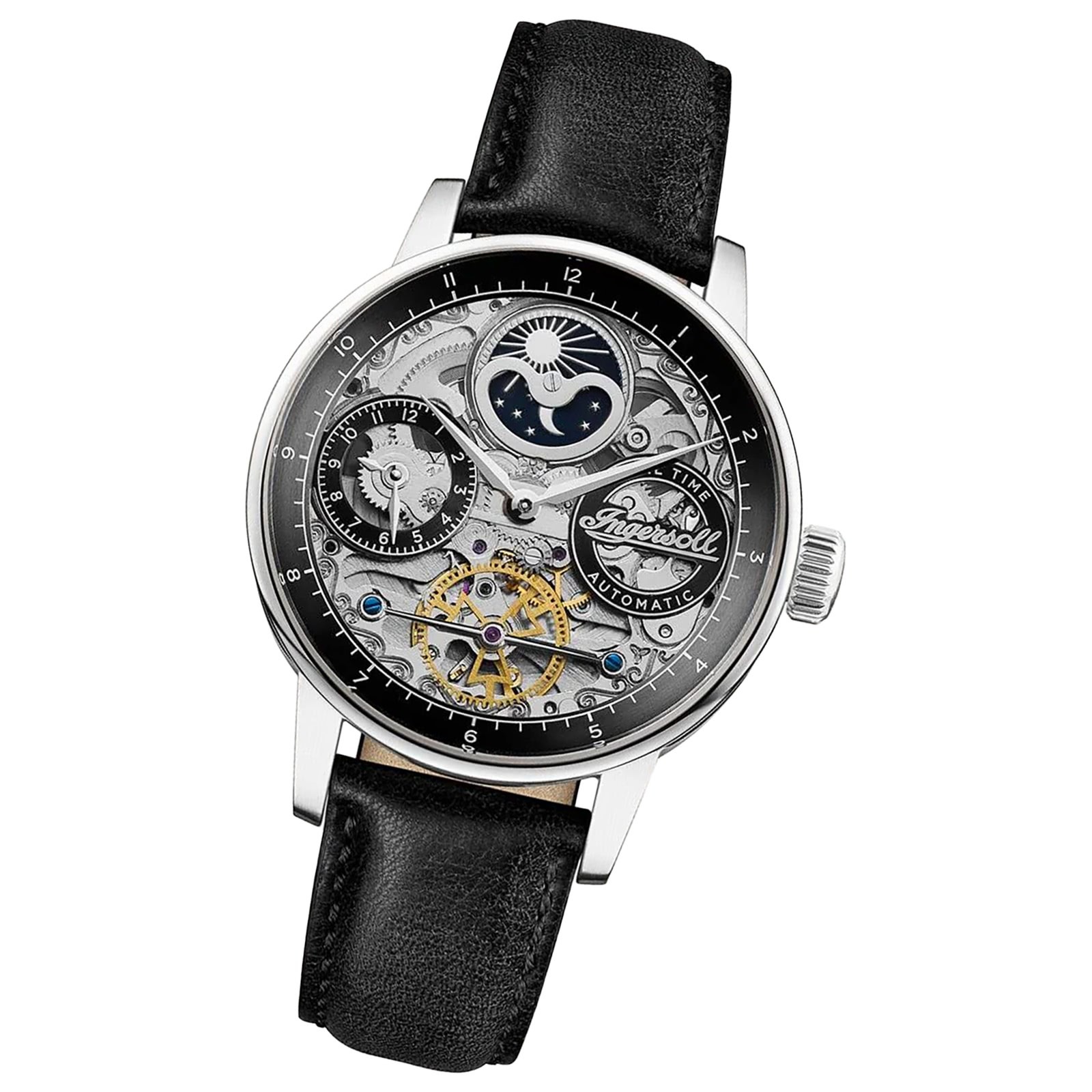 Ingersoll Herrenuhr Leder schwarz Ingersoll The Jazz Armbanduhr UIN07701