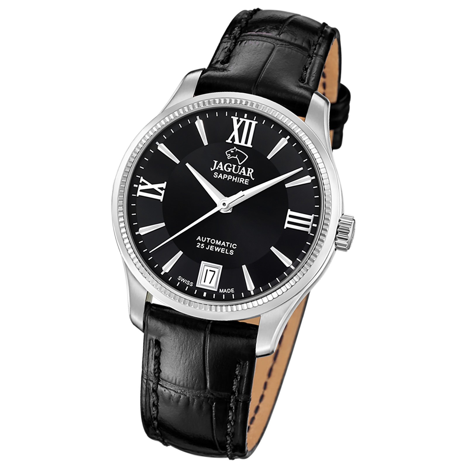 Jaguar Damenuhr Leder schwarz Jaguar Heritage Armbanduhr UJ1000/B