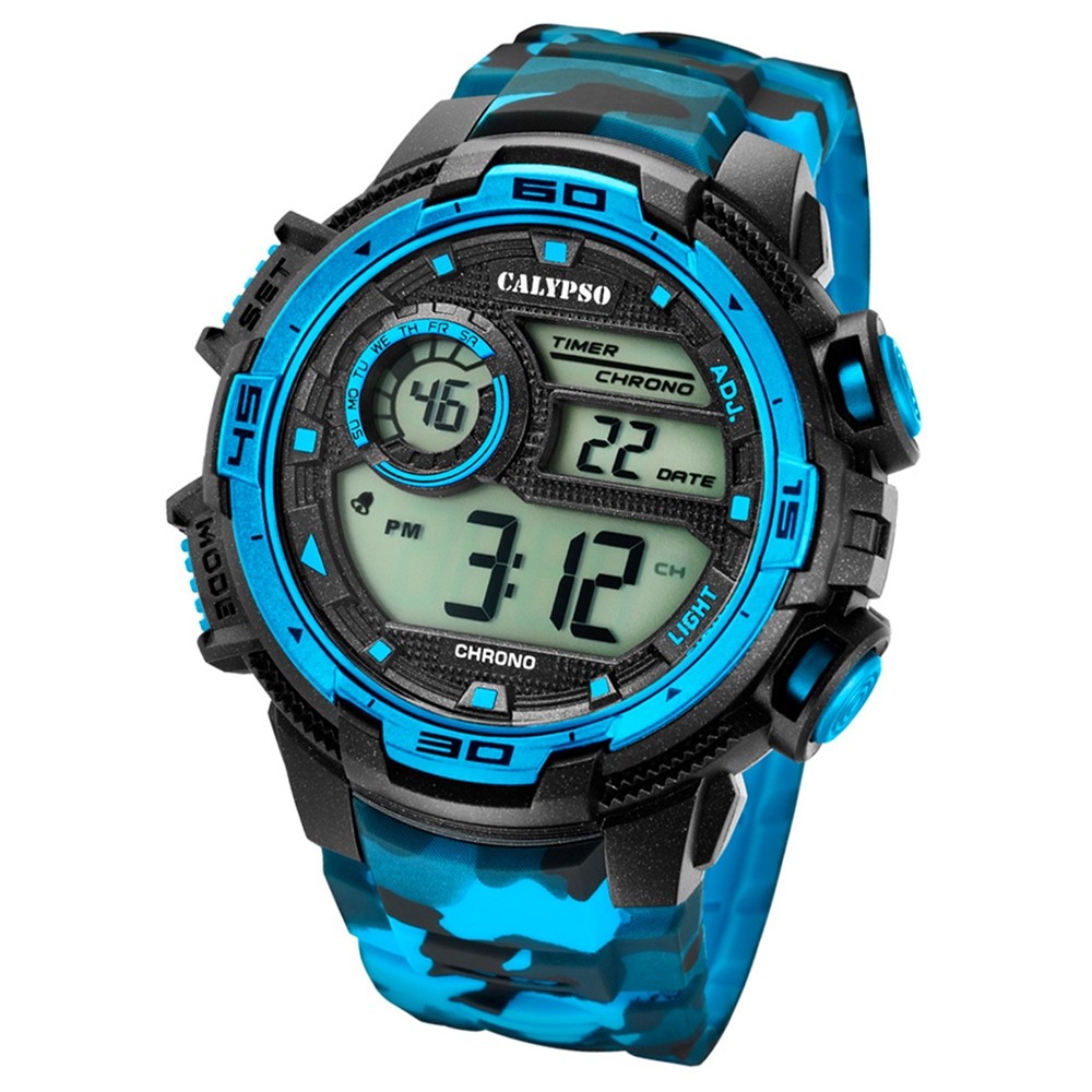 Calypso Armbanduhr Herren Digital K5723/4 UK5723/4 schwarz Man Quarzuhr for blau