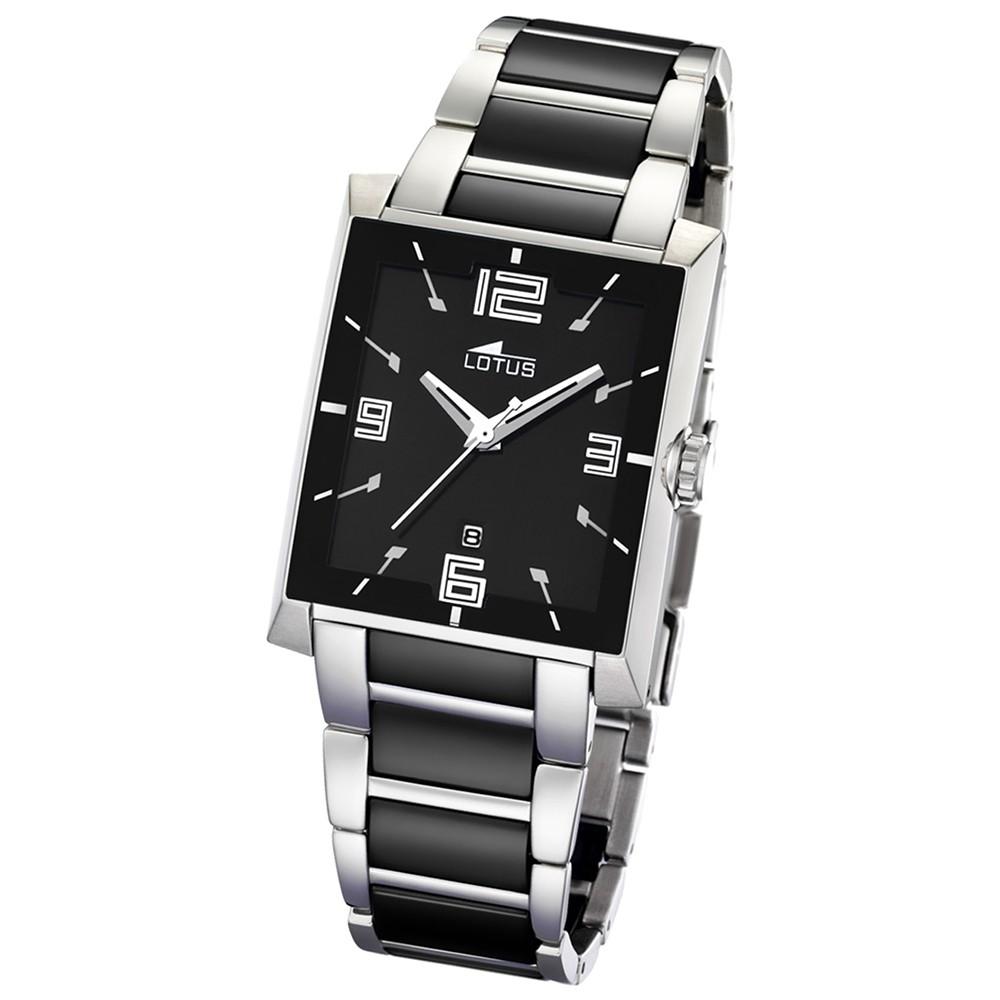 LOTUS Herrenuhr schwarz Quarzuhr Uhren UL15592/2 Kollektion Ceramic