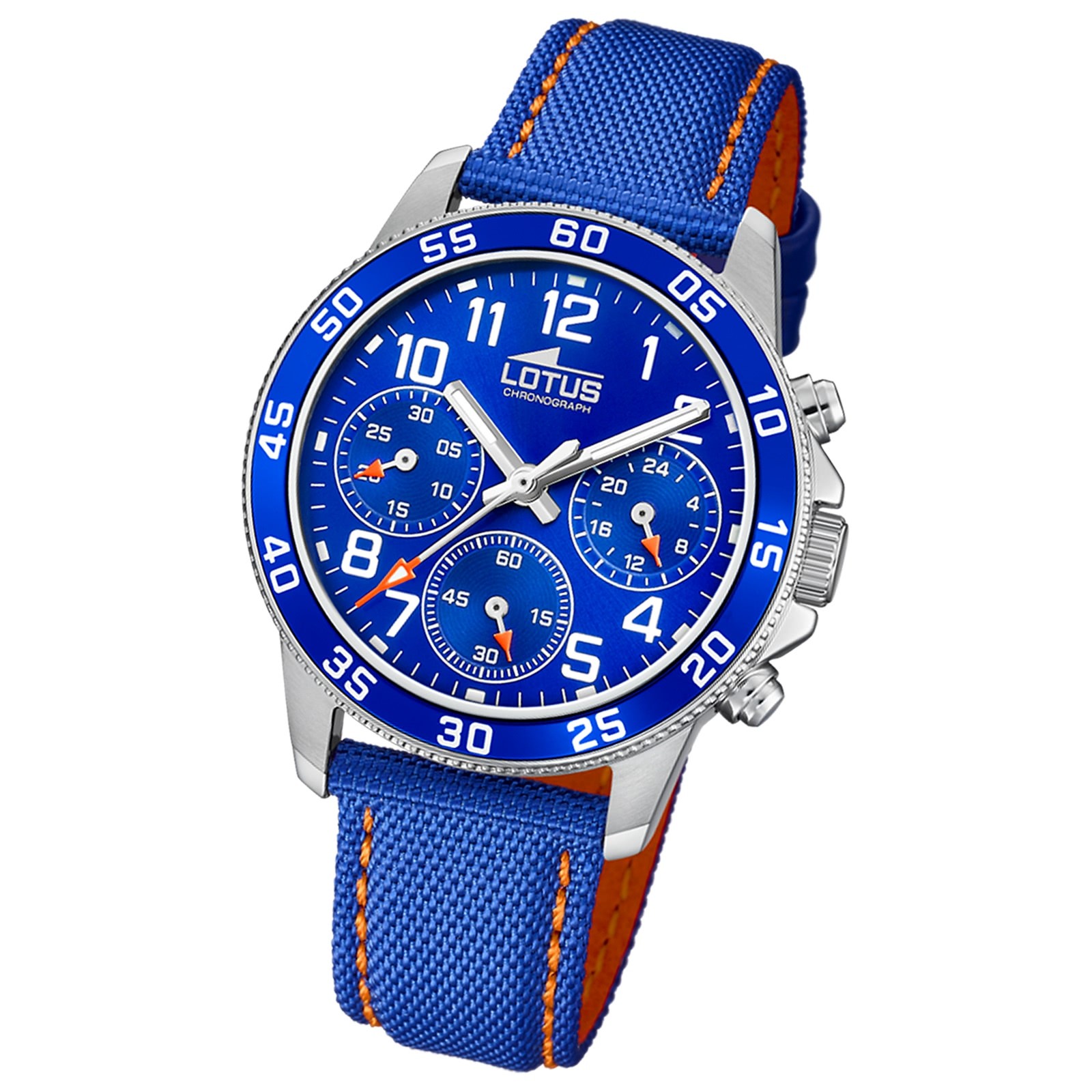 Lotus Jugend Kinderuhr Leder blau orange Lotus Junior Armbanduhr UL18581/6