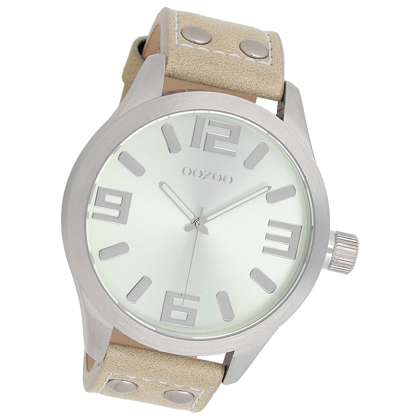 Oozoo Herren Armbanduhr Timepieces Analog Leder beige UOC1006A