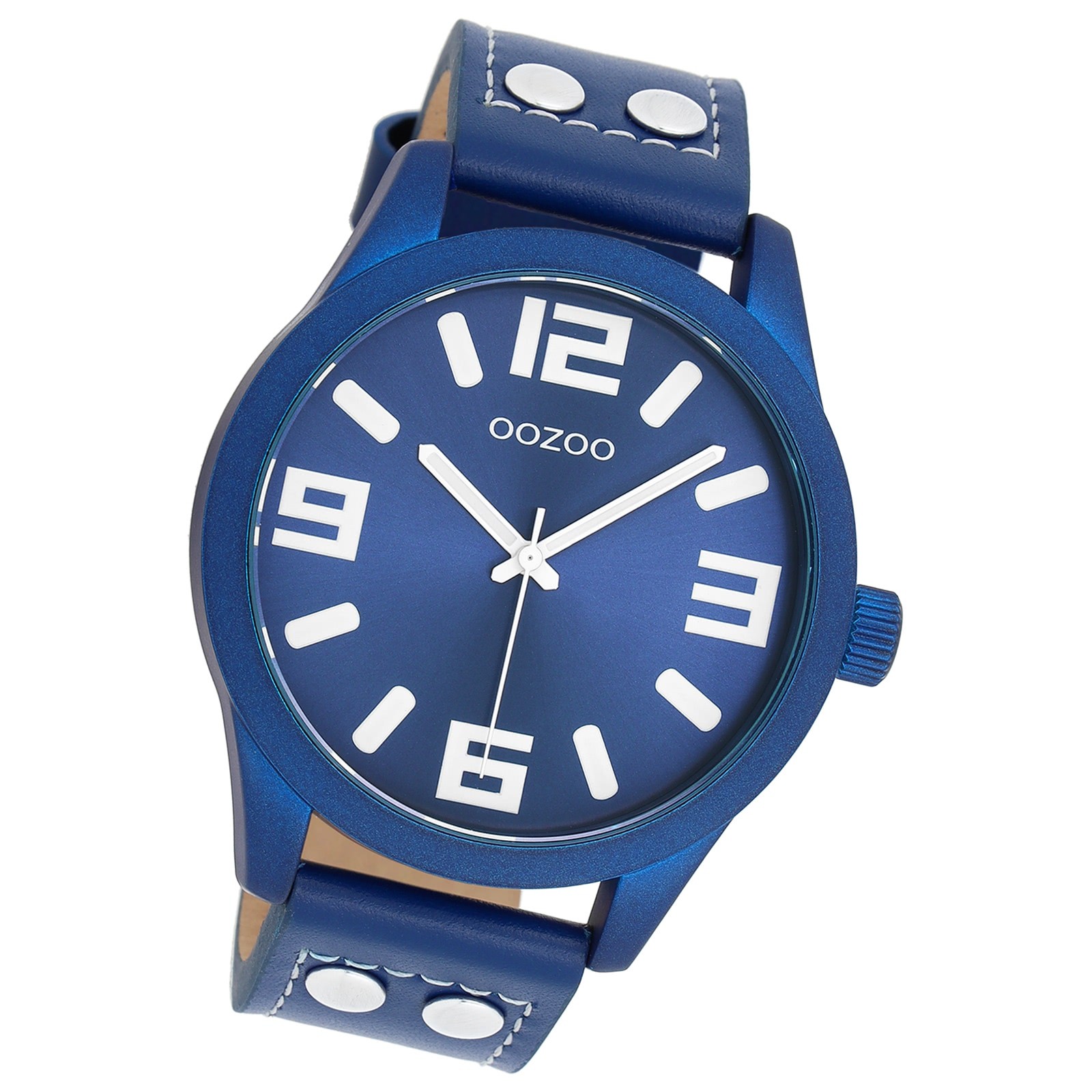 Oozoo Unisex Armbanduhr OOZOO Timepieces Analog Leder blau UOC1092A