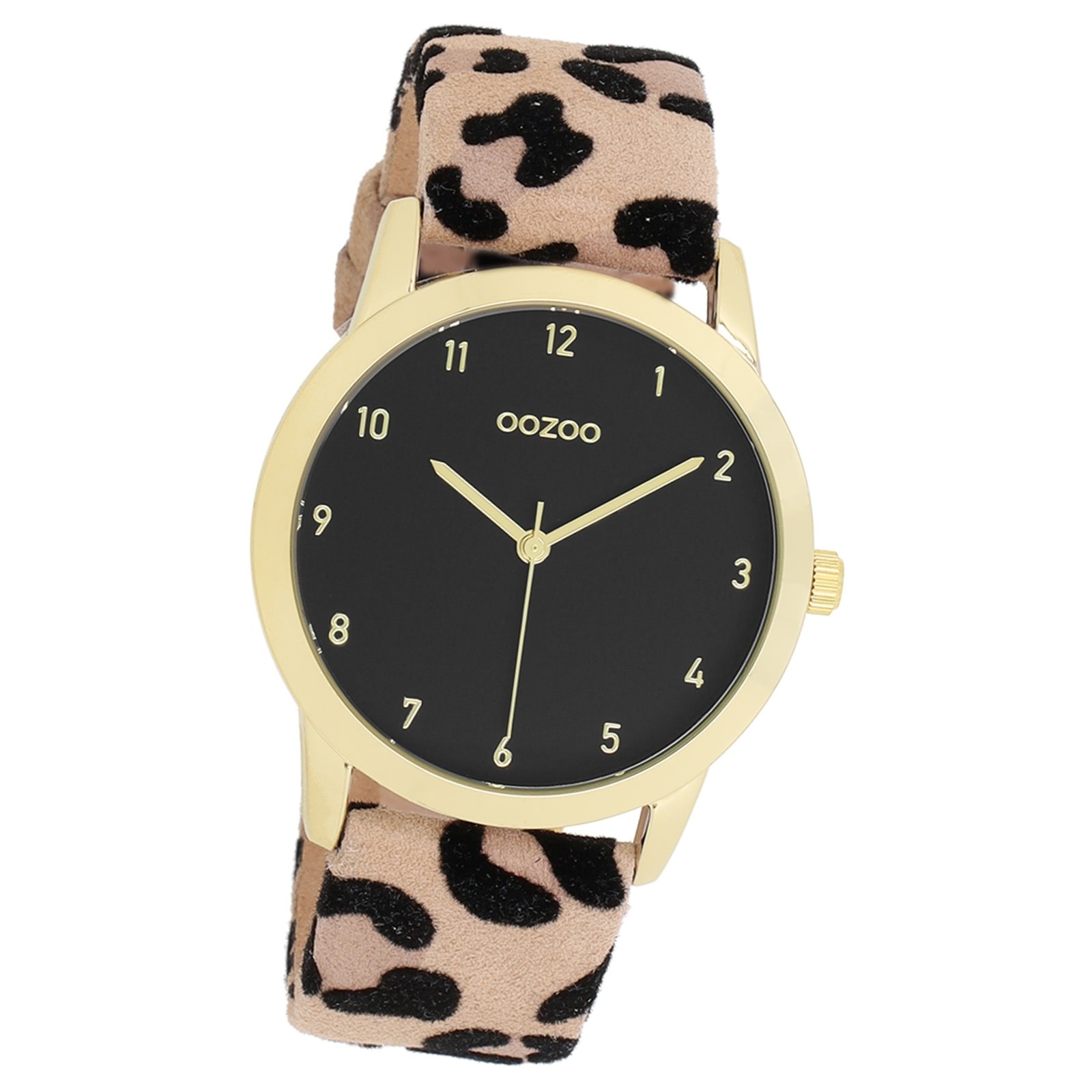 Oozoo Damen Armbanduhr Timepieces Analog Lederband beige schwarz UOC11373