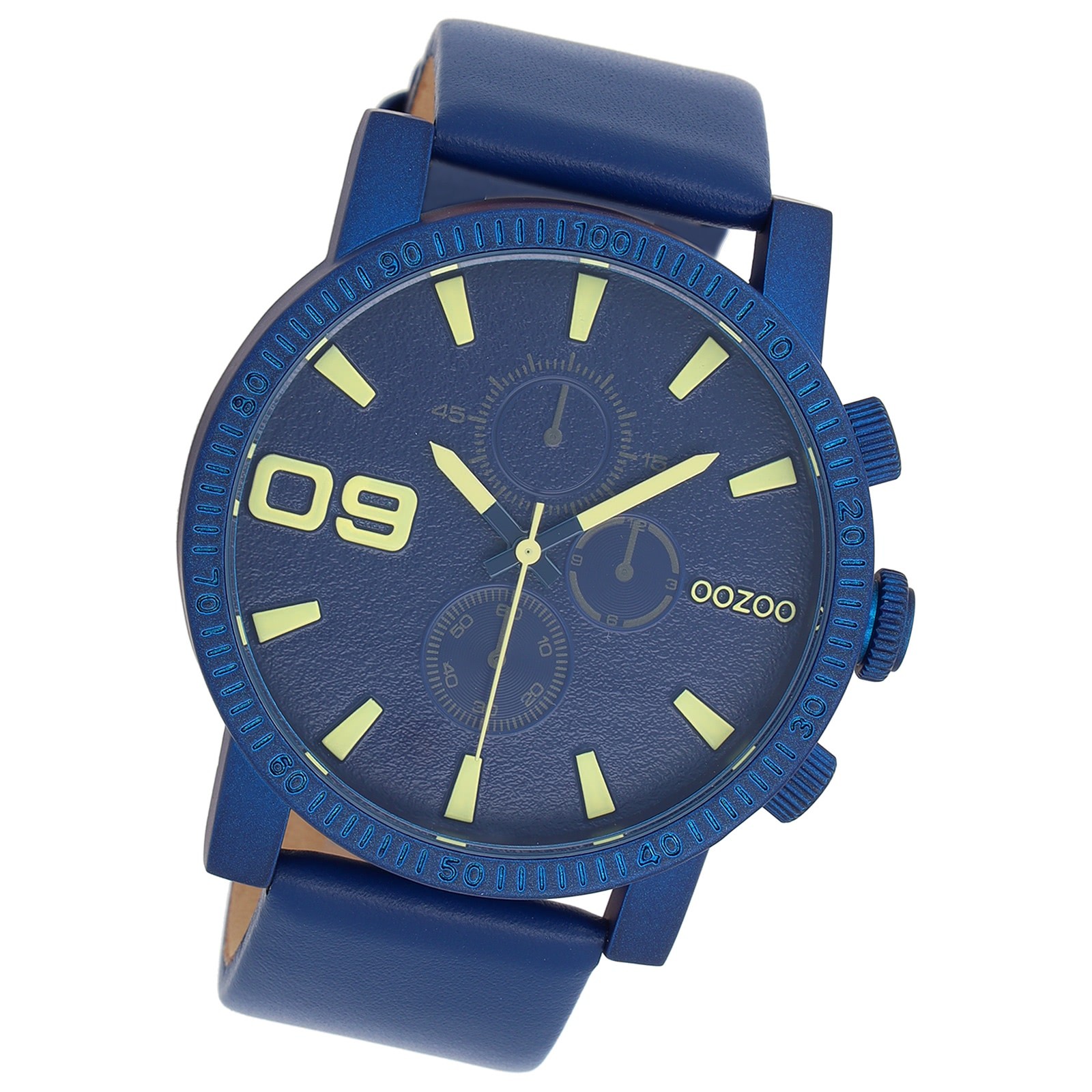 Oozoo Herren Armbanduhr OOZOO Timepieces Analog Leder blau UOC11436