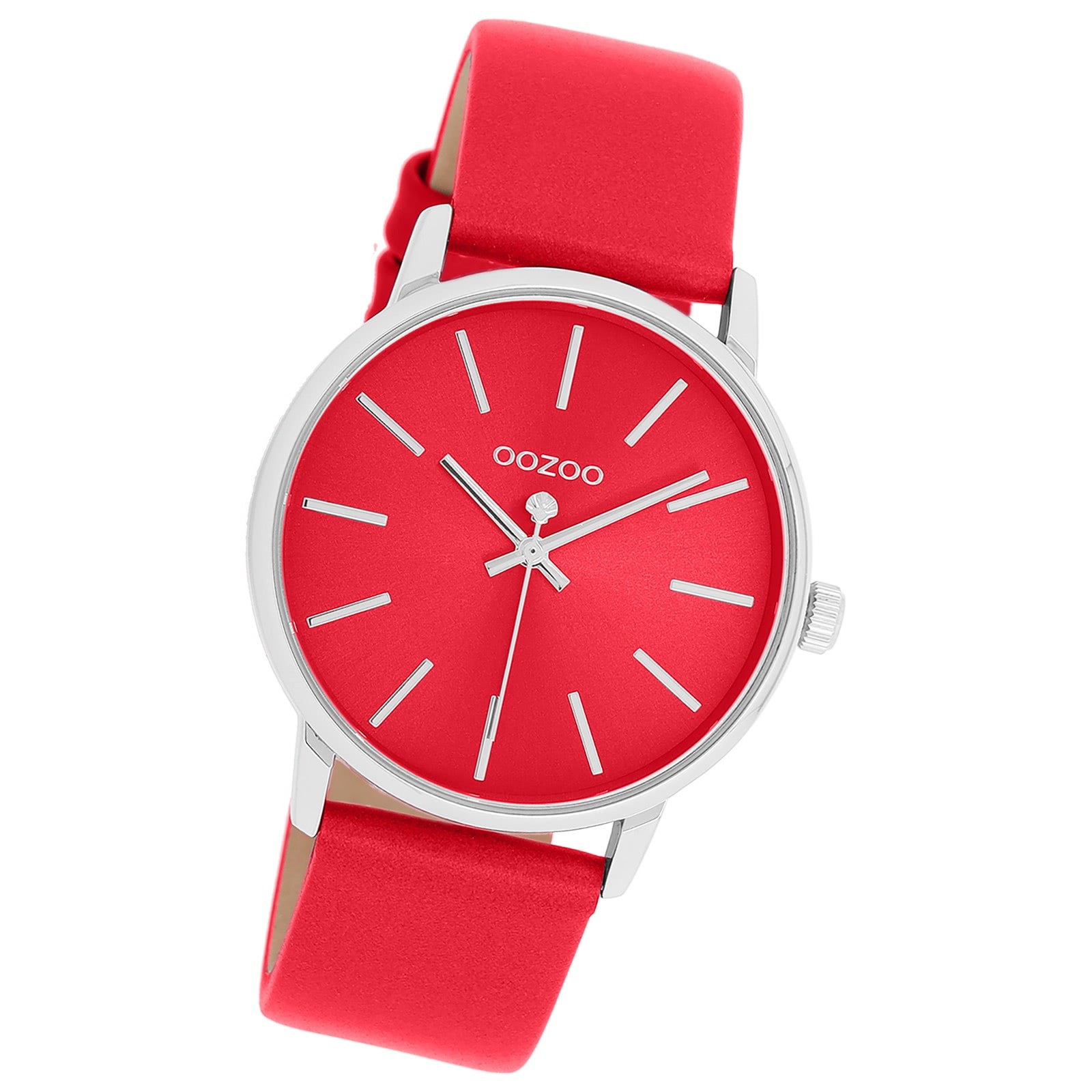 Oozoo Damen Armbanduhr Timepieces Analog Lederband rot UOC11461