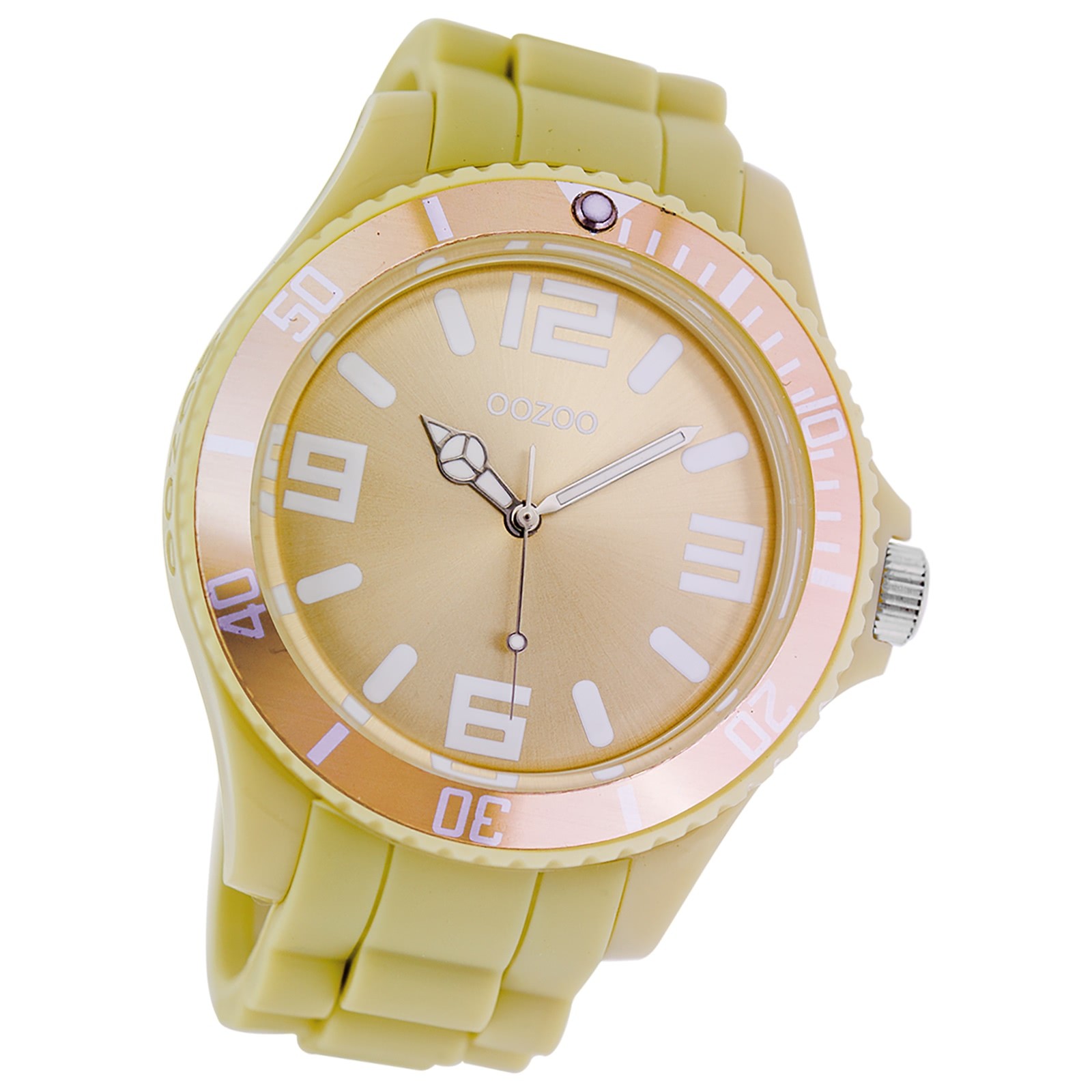 Oozoo Damen Armbanduhr Timepieces Analog Silikon beige UOC4657A