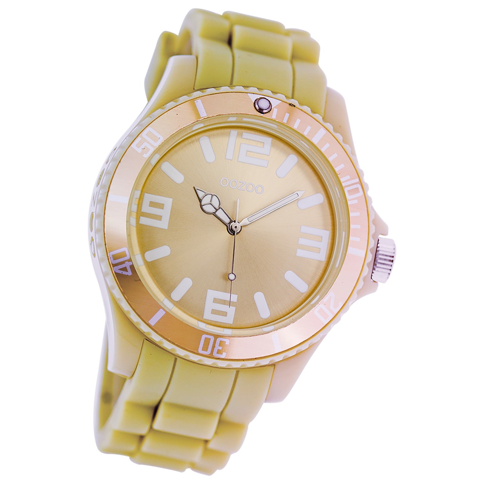 Oozoo Damen Armbanduhr Timepieces Analog Silikon beige UOC4662A