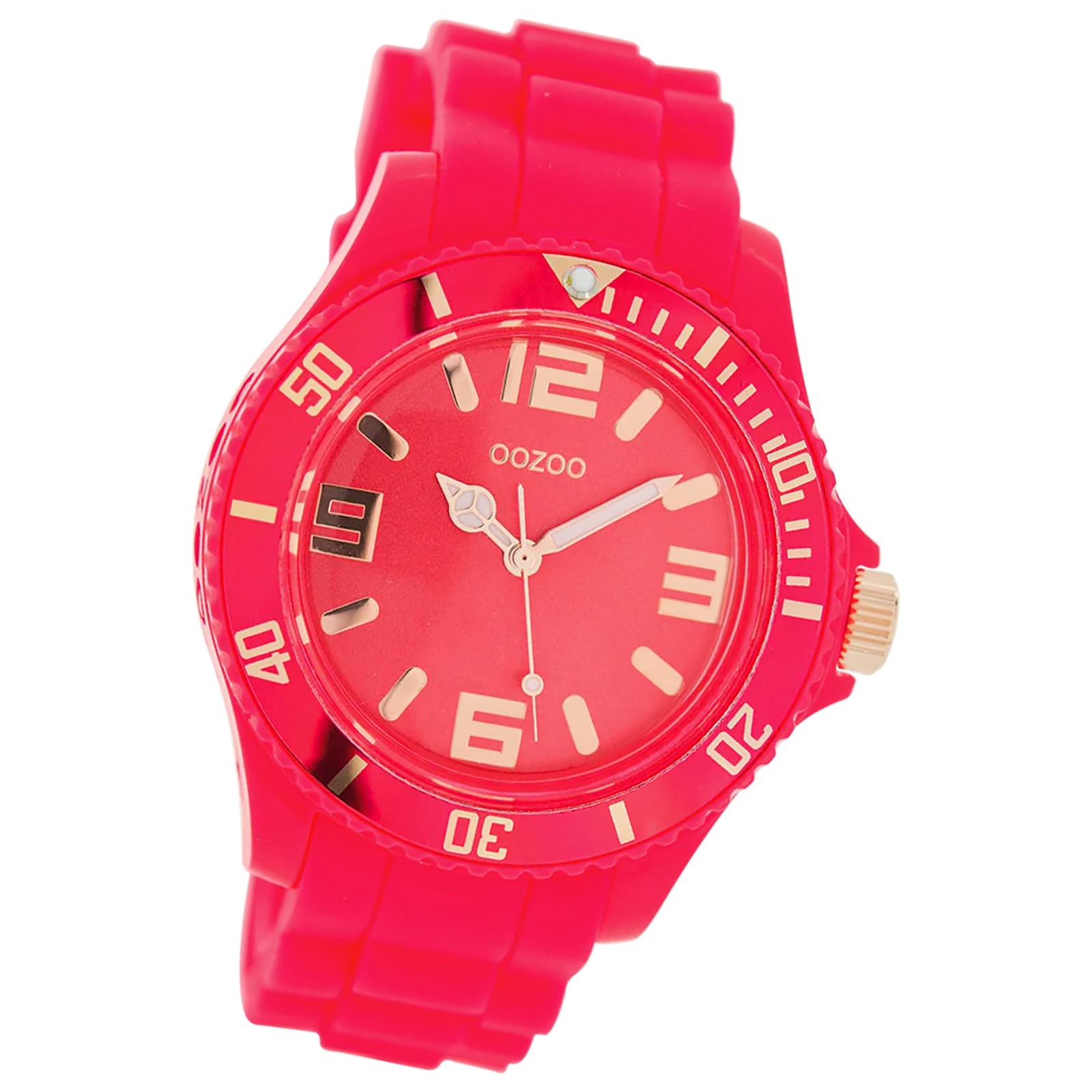 Oozoo Damen Armbanduhr Timepieces Analog Silikon rot pink UOC5055A