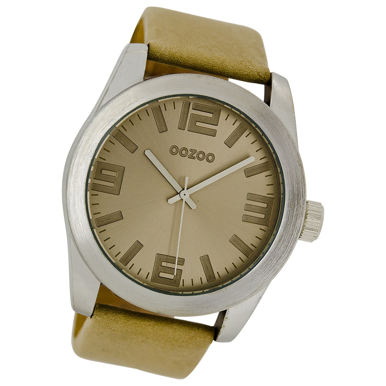 Oozoo Herren Armbanduhr Timepieces Analog Leder beige UOC6106A