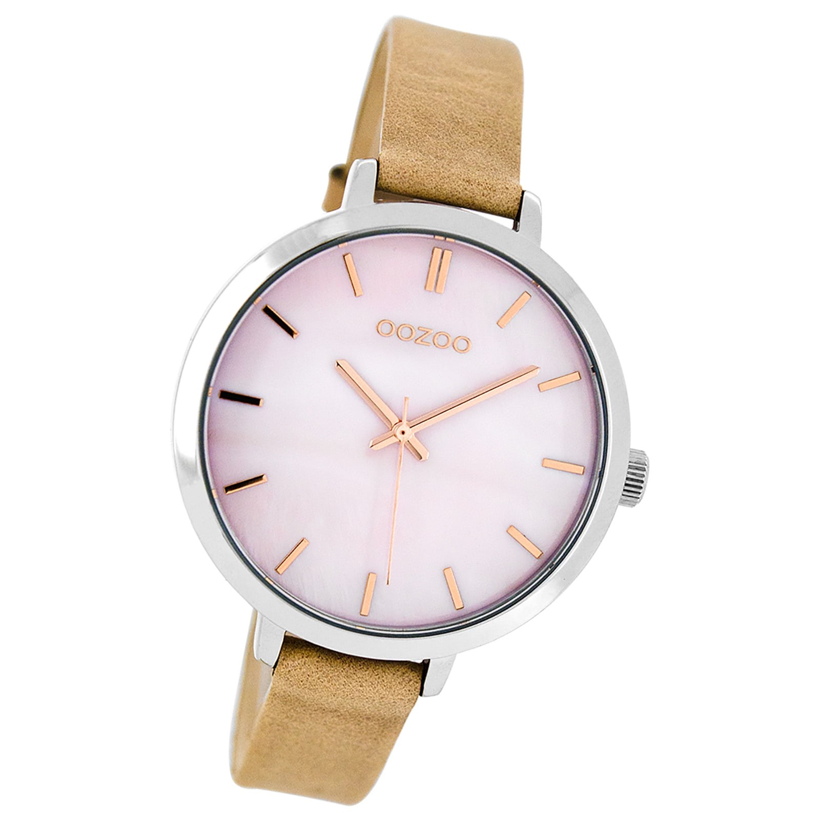 Oozoo Damen Armbanduhr Timepieces Analog Leder beige UOC8356A