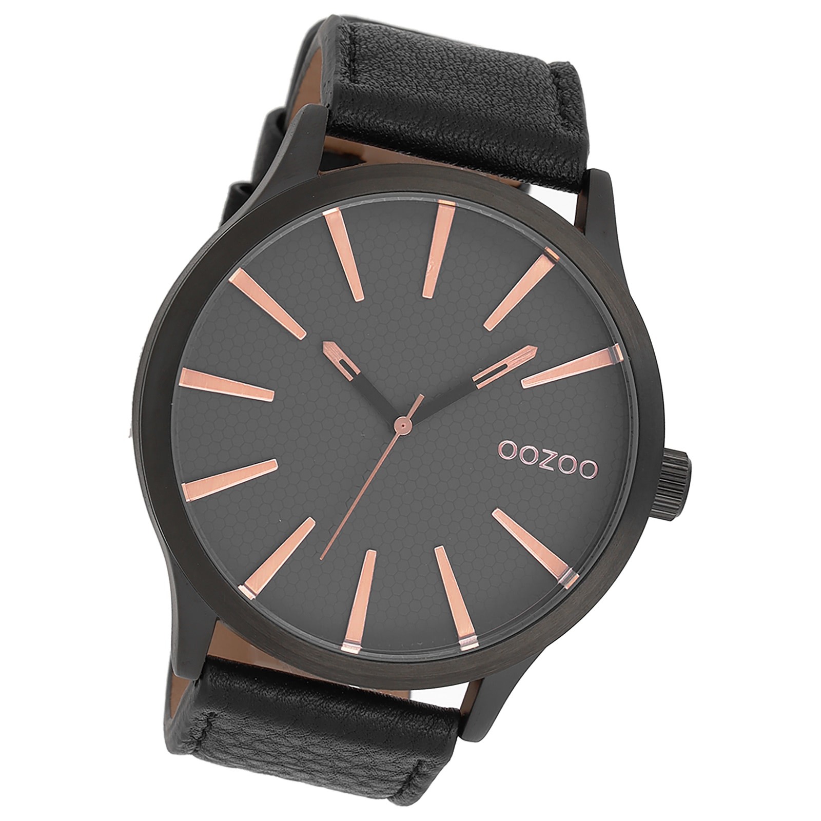 Oozoo Herren Armbanduhr Timepieces Analog Leder schwarz UOC9043A